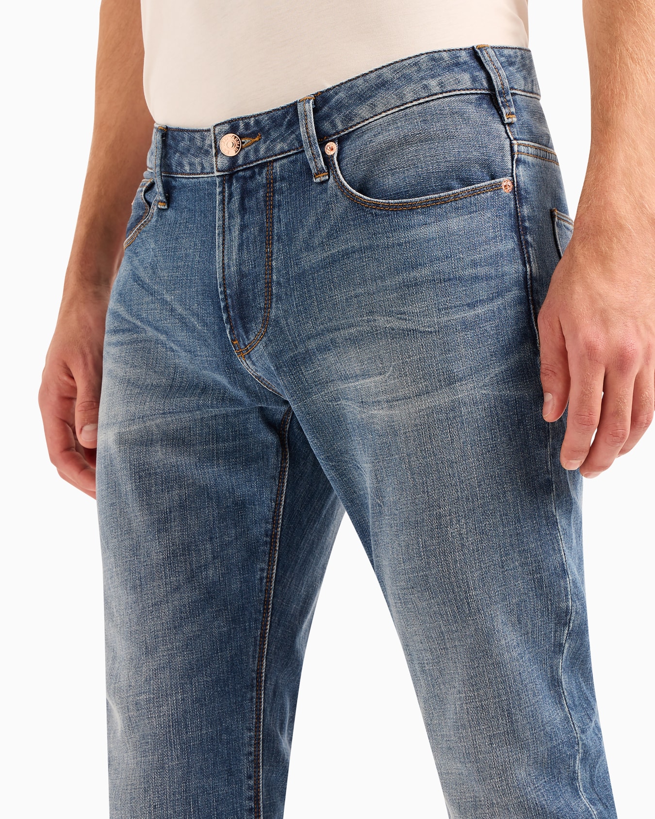 J06 slim-fit, bleached-effect comfort-denim jeans Slide 5