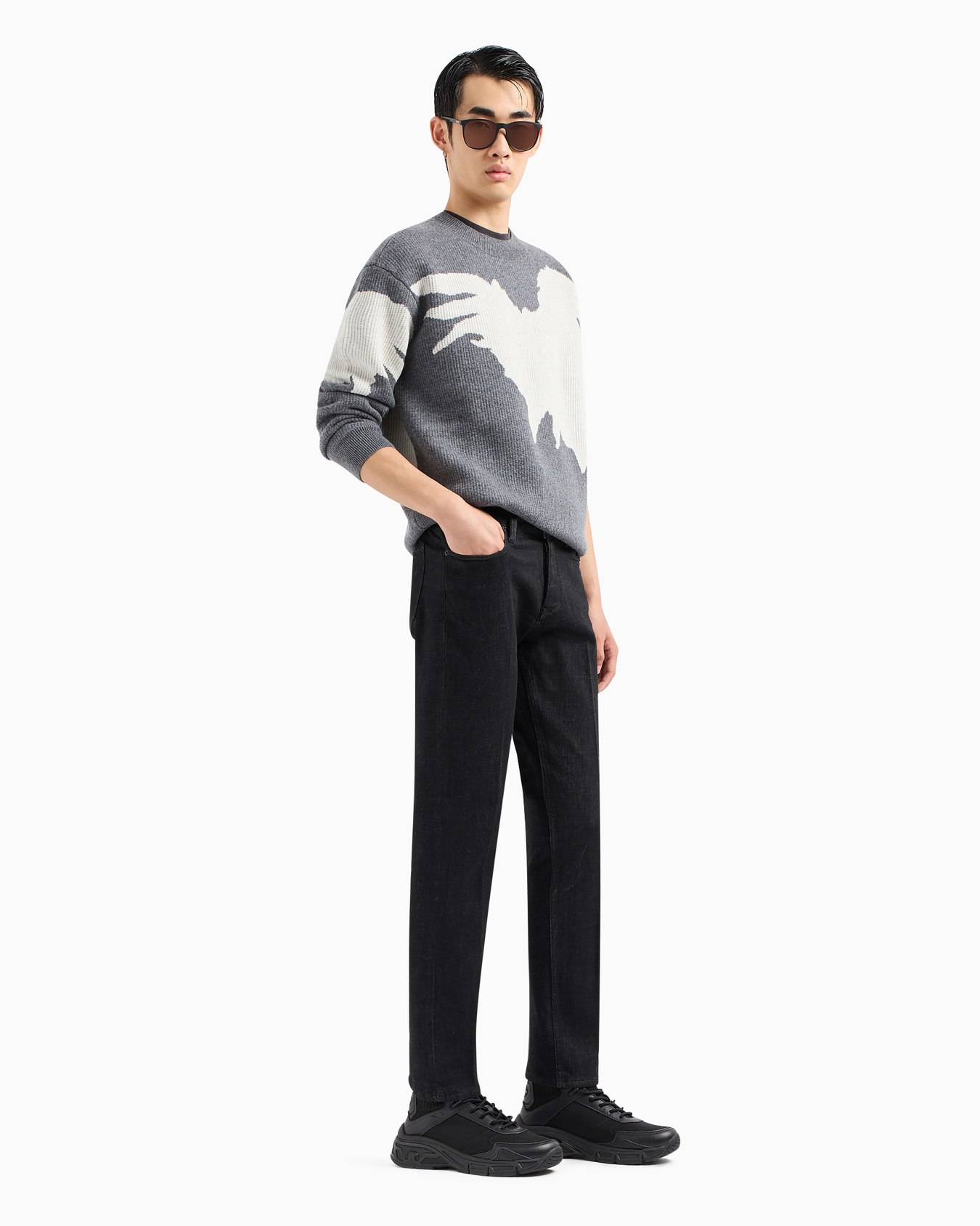 Jeans J75 slim fit in denim stretch touch felpa lavaggio marmorizzato Slide 3