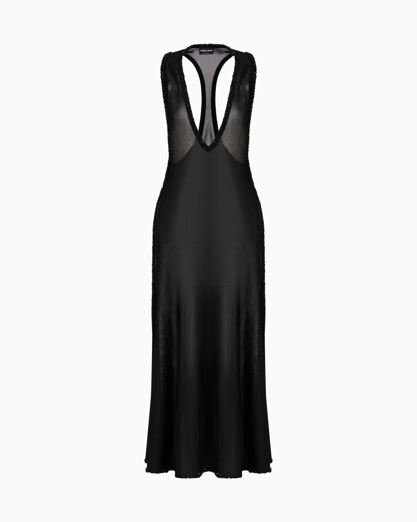 Long viscose dress with embroidery Slide 0