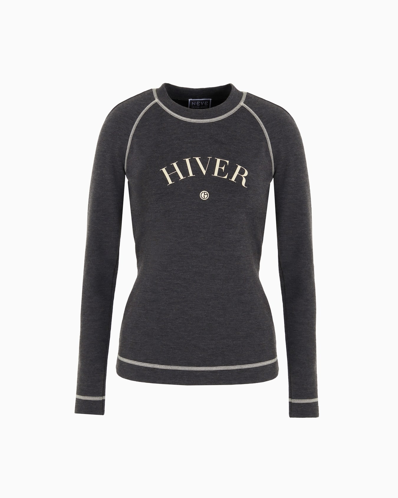 Pullover mit Rundhalsausschnitt Giorgio Armani Neve aus doppellagigem Woll-Nylon-Jersey Folie 0
