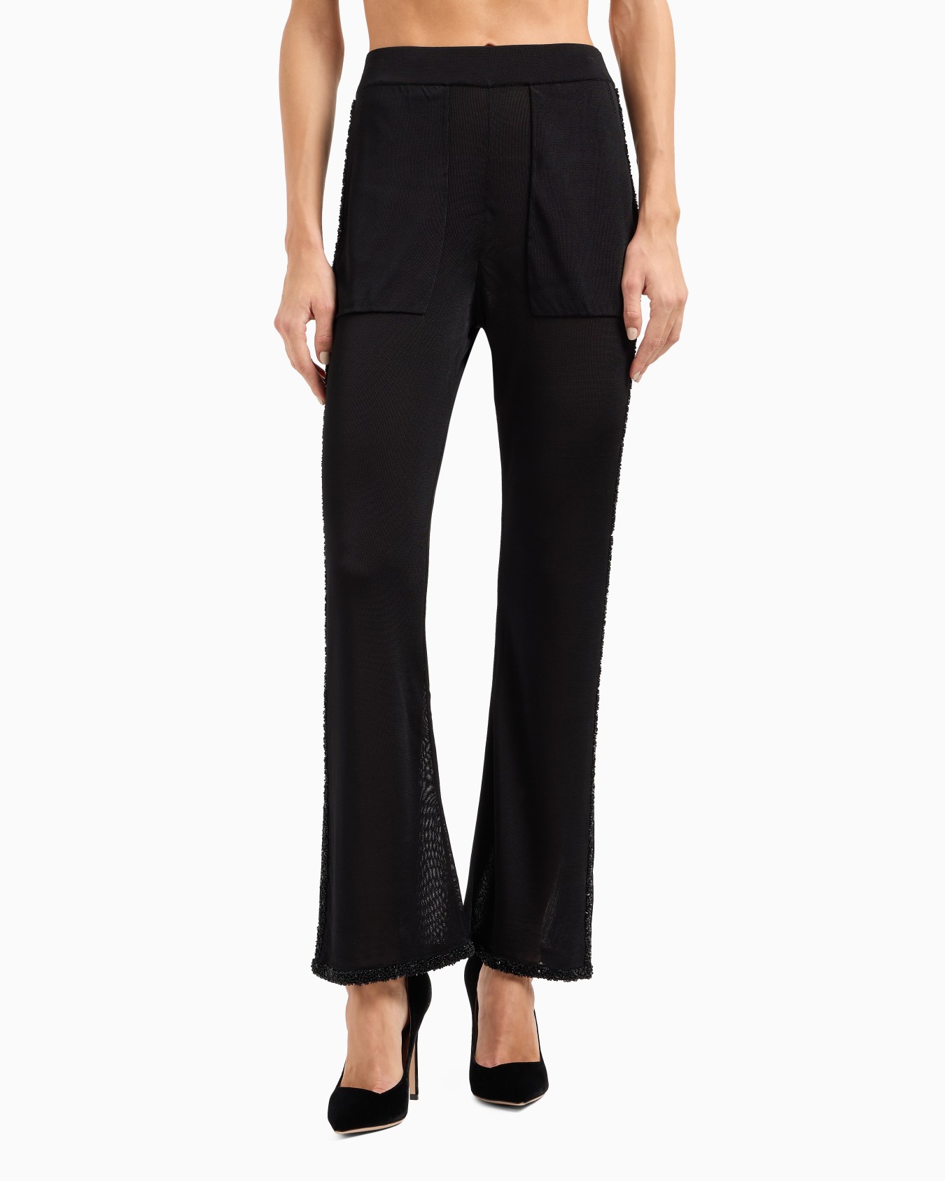 Pantaloni in viscosa con ricami Slide 4