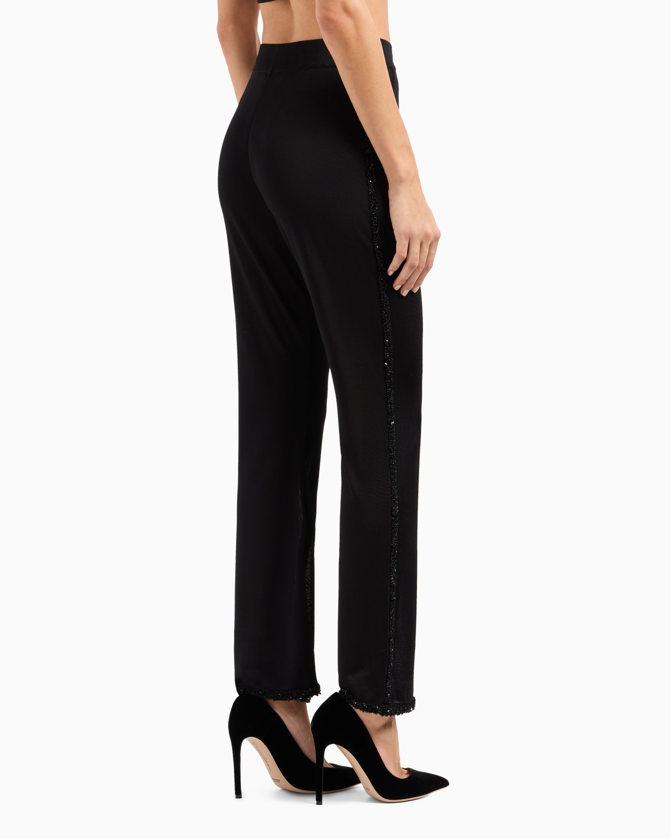 Pantaloni in viscosa con ricami Slide 3