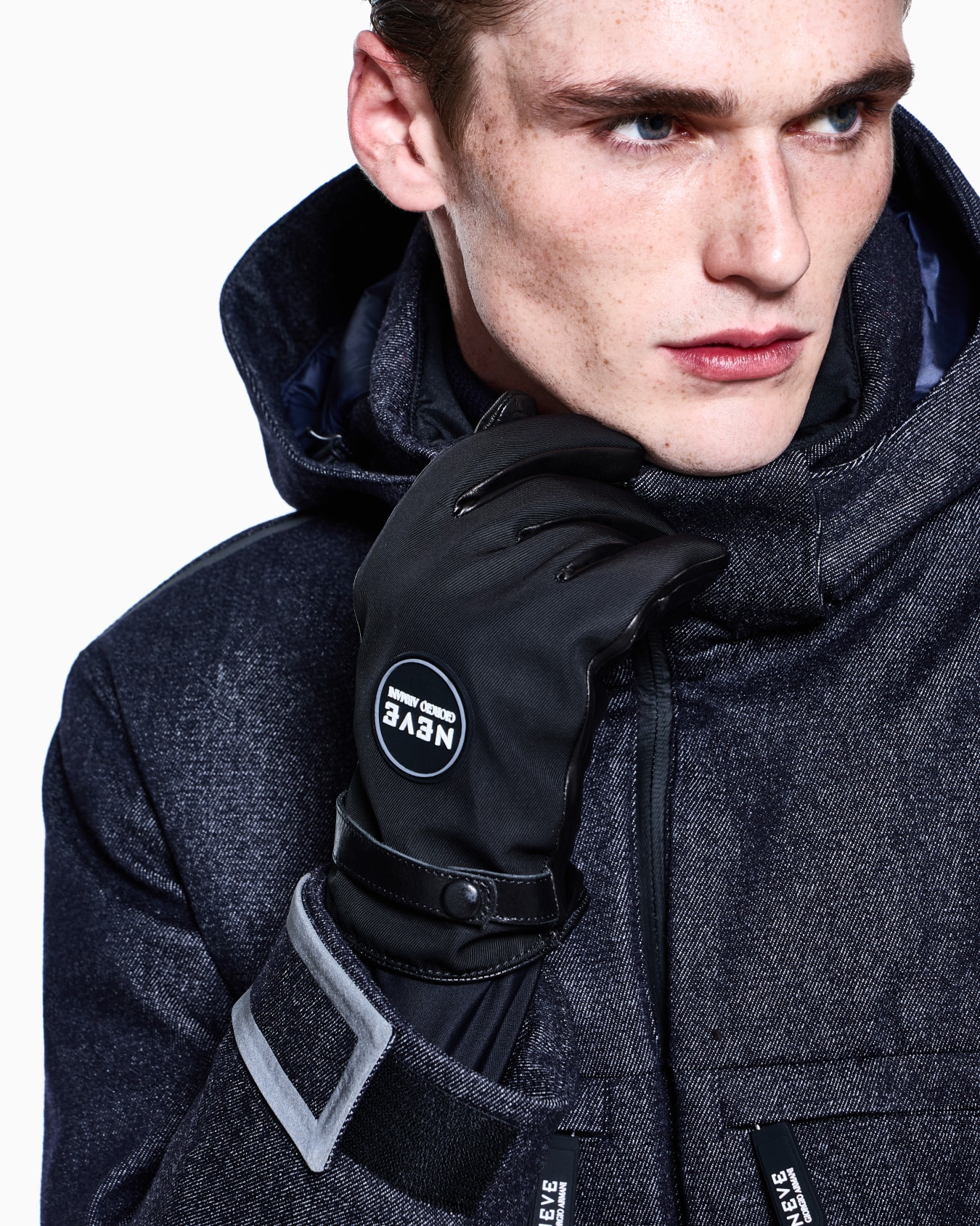 Gants Neve de Giorgio Armani en nylon et cuir nappa Diapositive 2