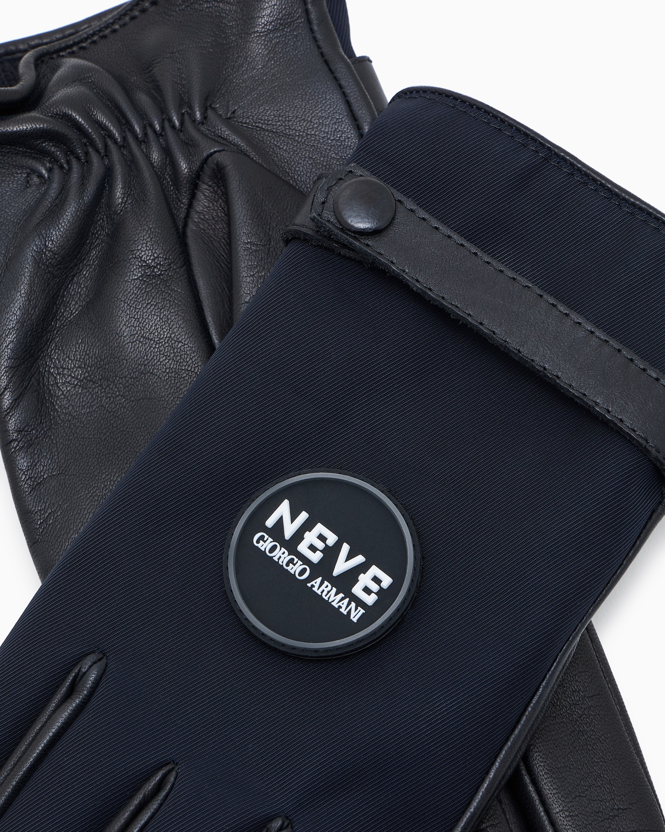 Gants en cuir nappa et nylon technique Giorgio Armani Neve Diapositive 1