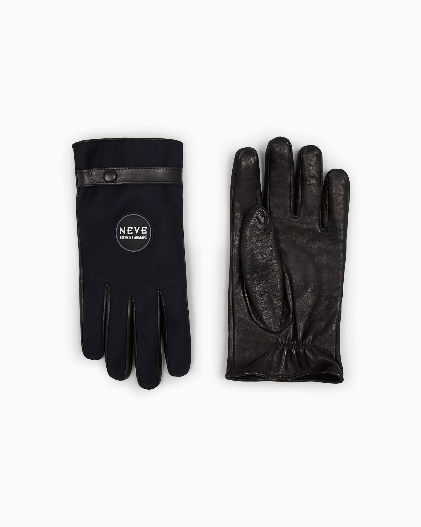 Guantes de napa y nailon técnico Giorgio Armani Neve Diapositiva 0