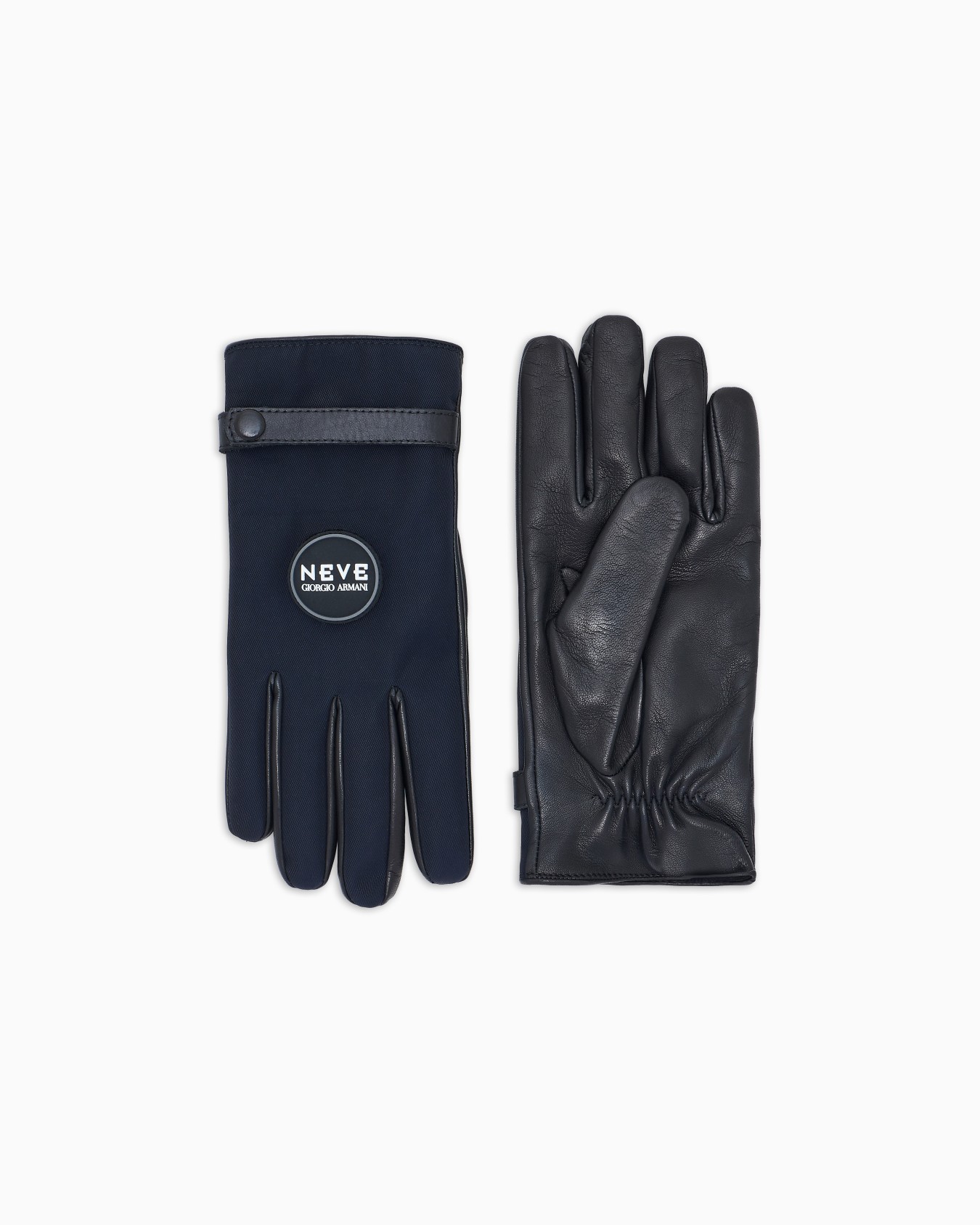 Giorgio Armani Neve nappa-leather and technical nylon gloves Slide 0