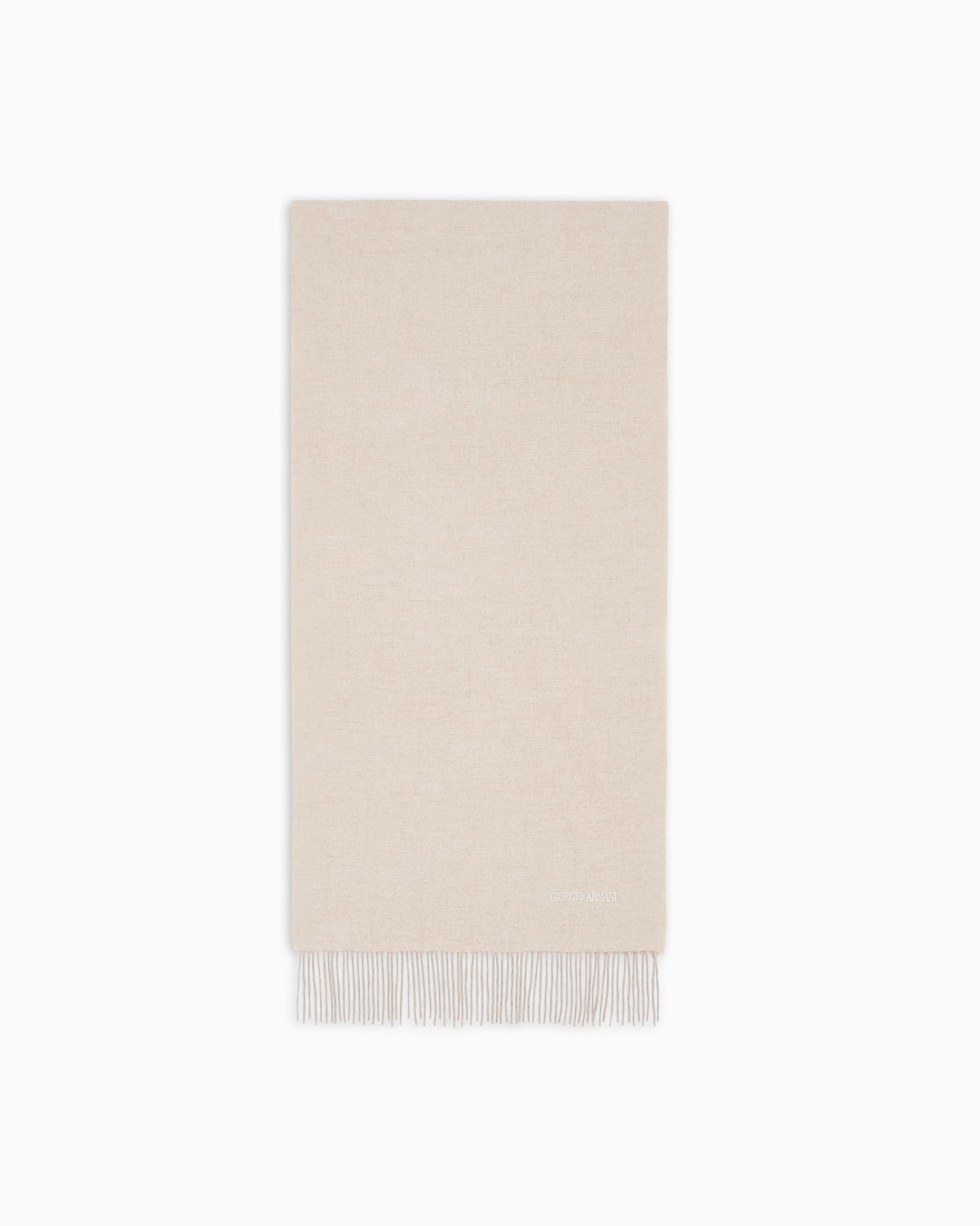 Cashmere scarf with embroidered logo Slide 0
