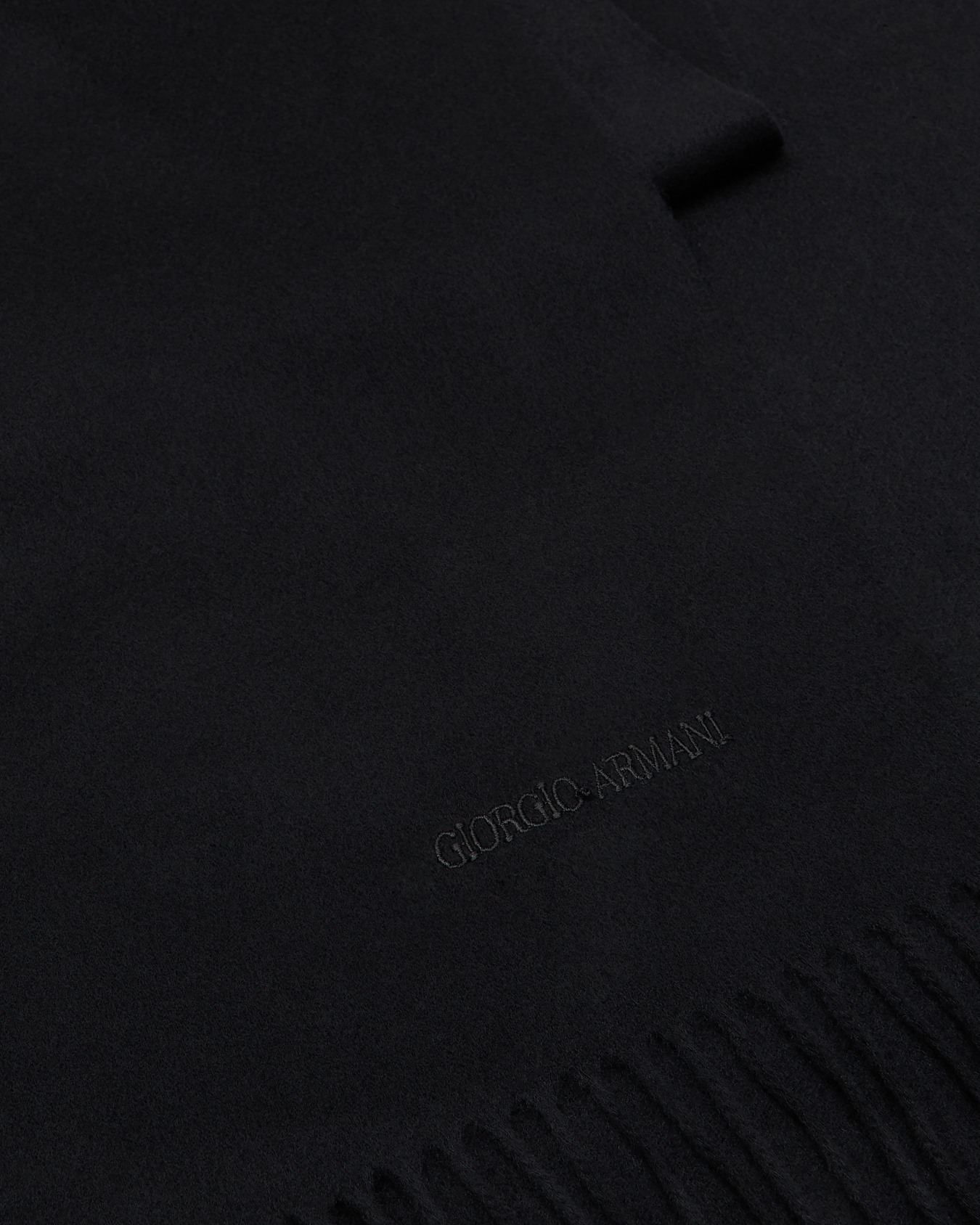 Cashmere scarf with embroidered logo Slide 1