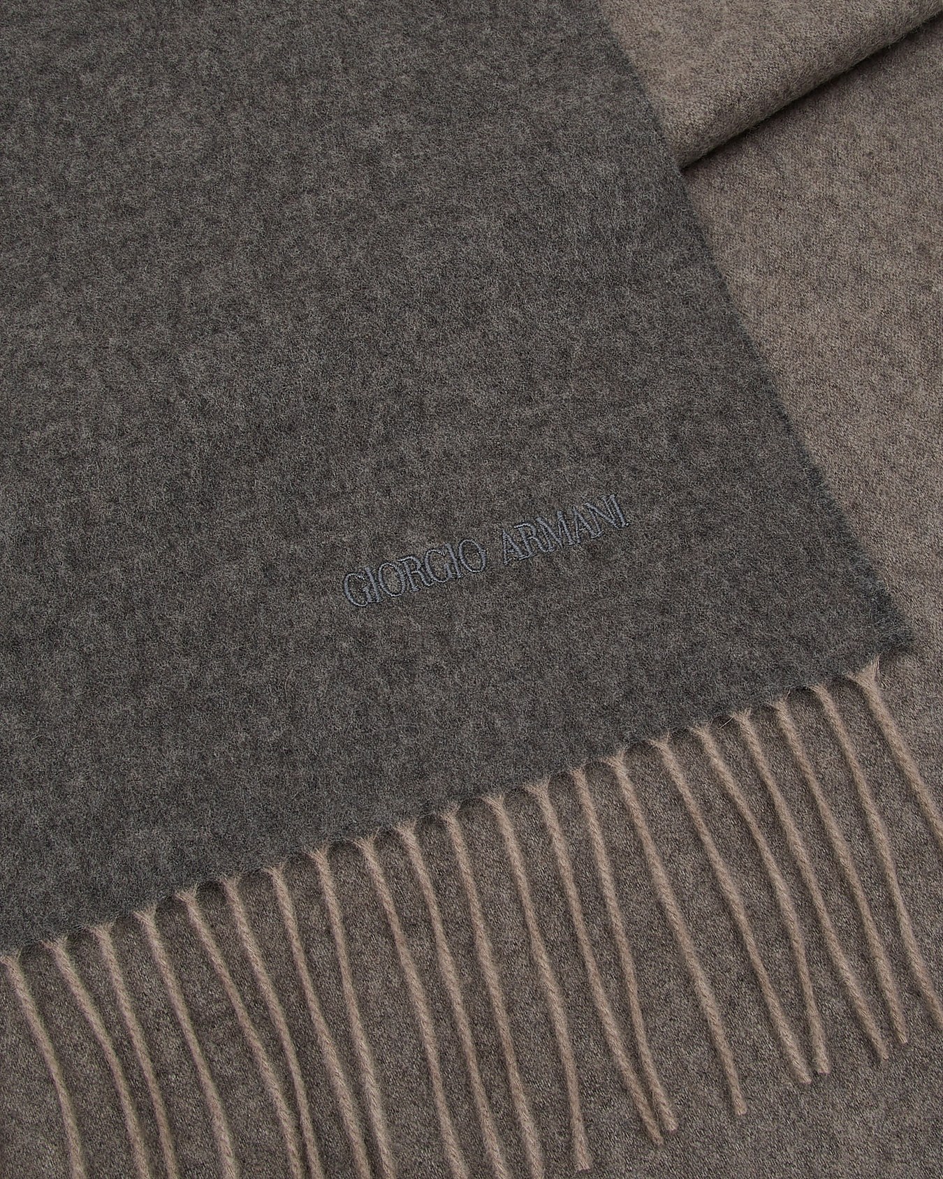 Cashmere scarf with embroidered logo Slide 1