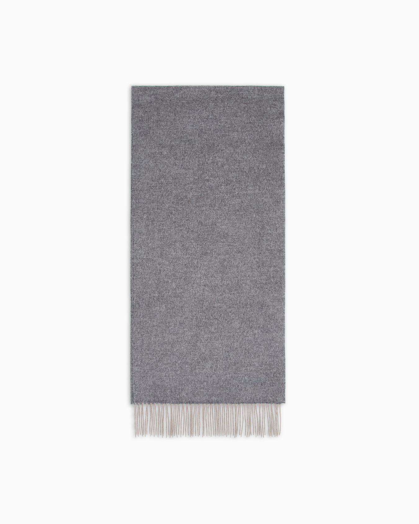 Cashmere scarf with embroidered logo Slide 0
