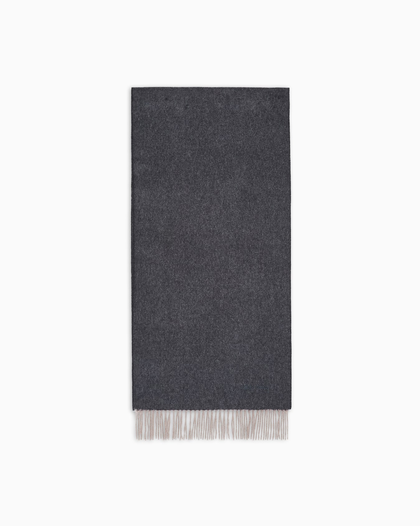 Cashmere scarf with embroidered logo Slide 0