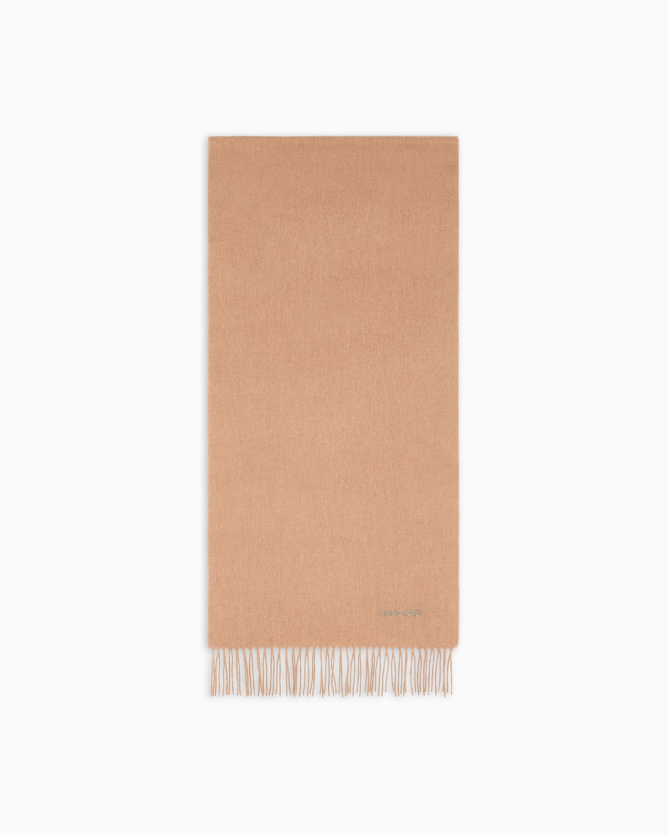 Cashmere scarf with embroidered logo Slide 0