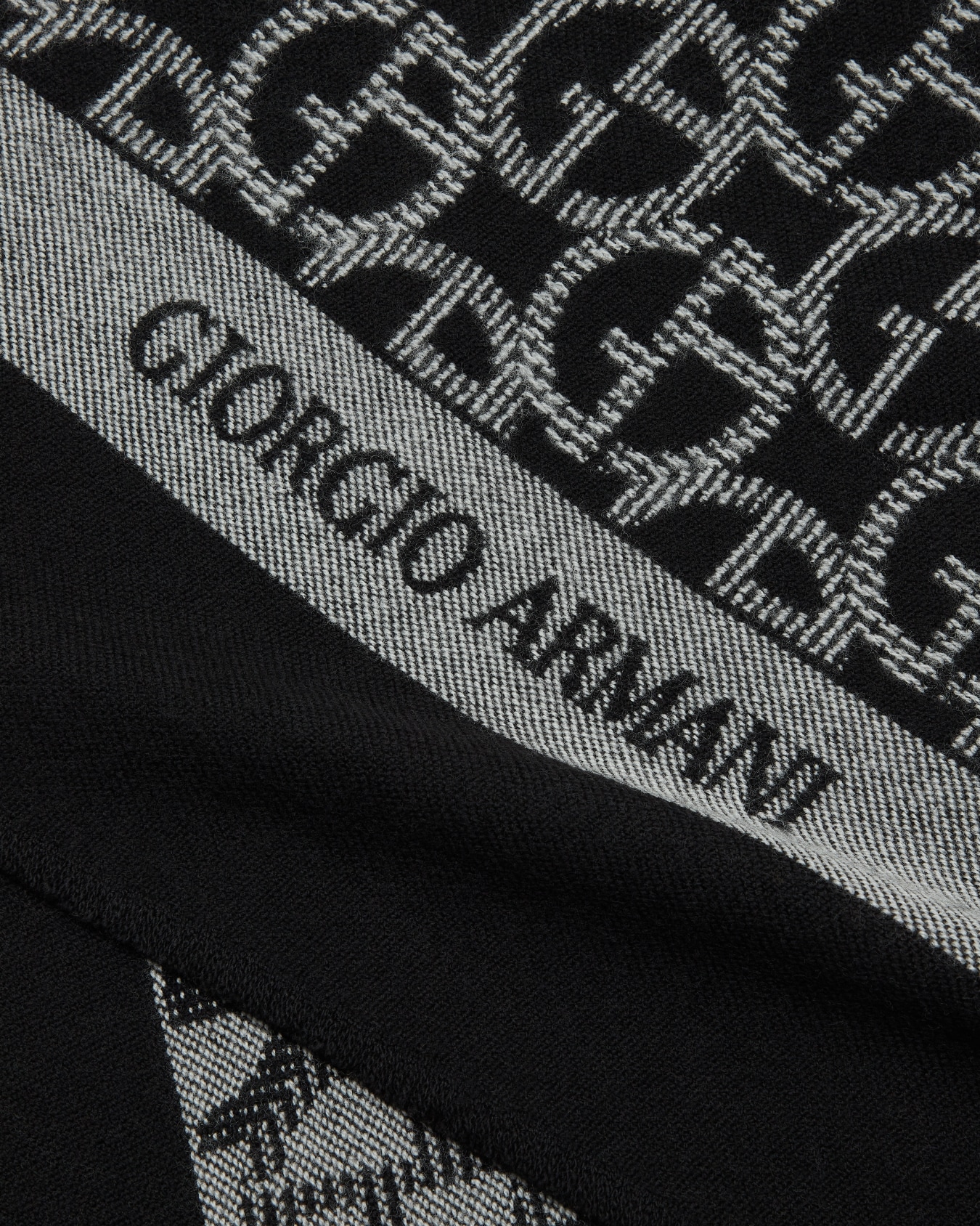 Bufanda de lana con monograma en tejido jacquard Diapositiva 1
