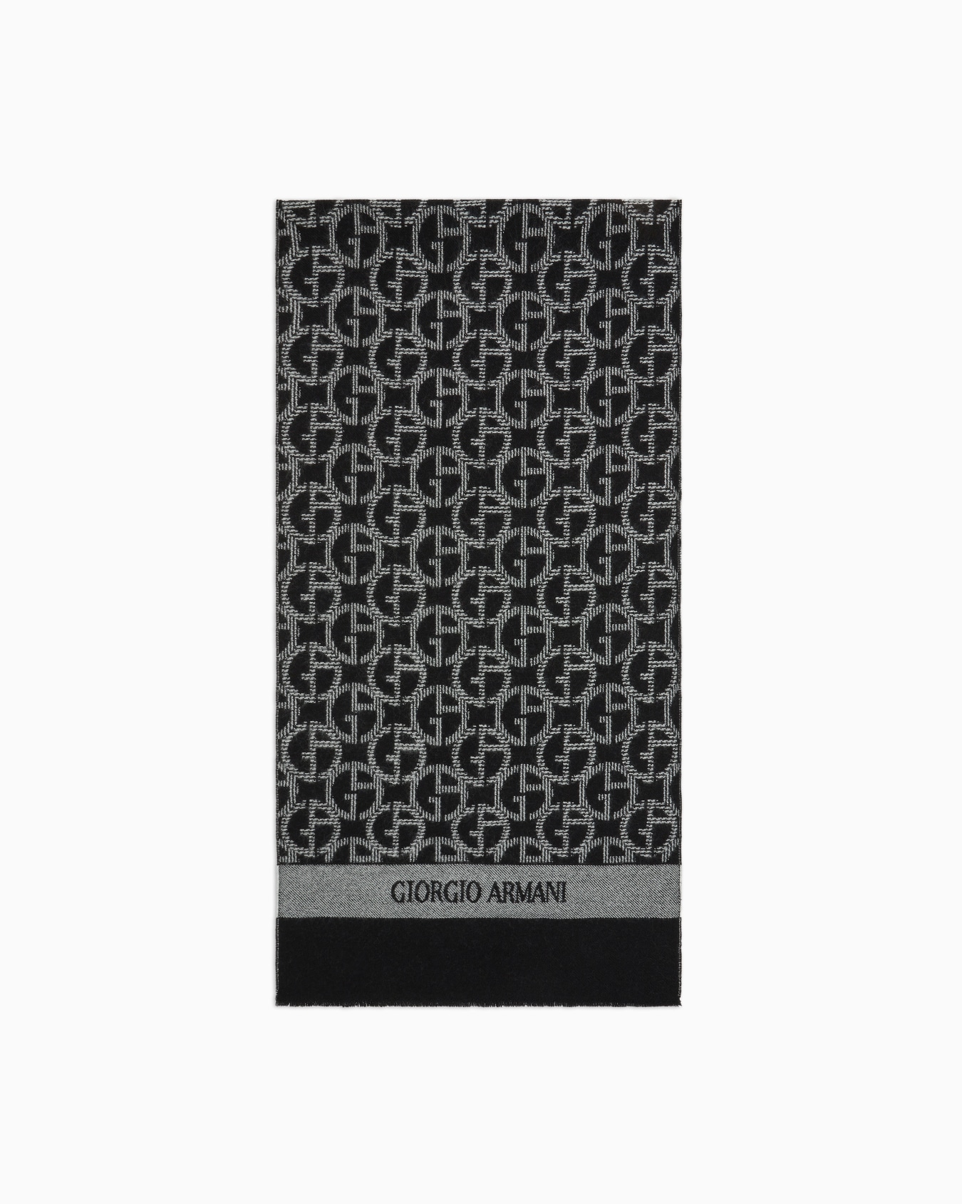 Bufanda de lana con monograma en tejido jacquard Diapositiva 0