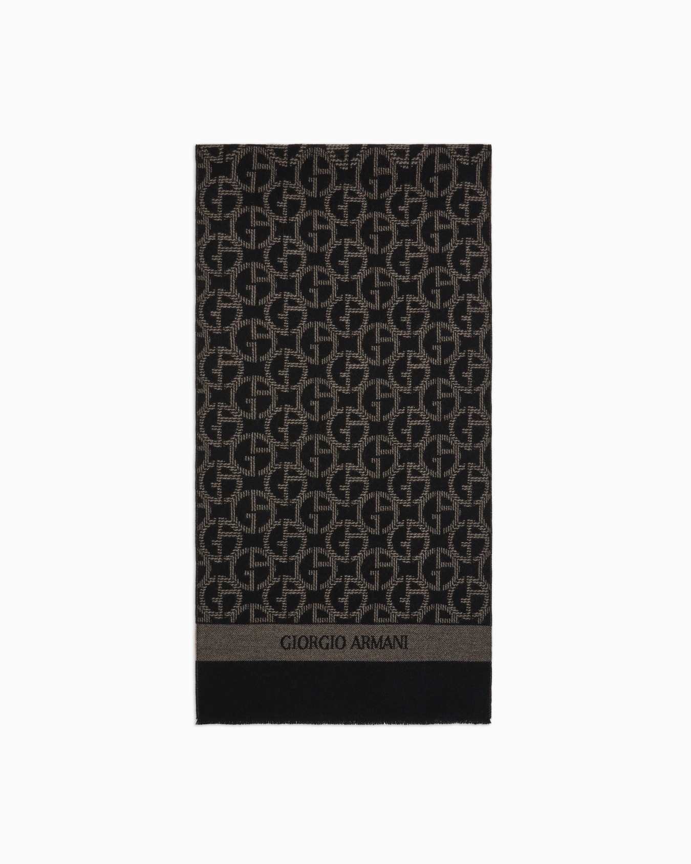 Wool scarf with jacquard monogram Slide 0