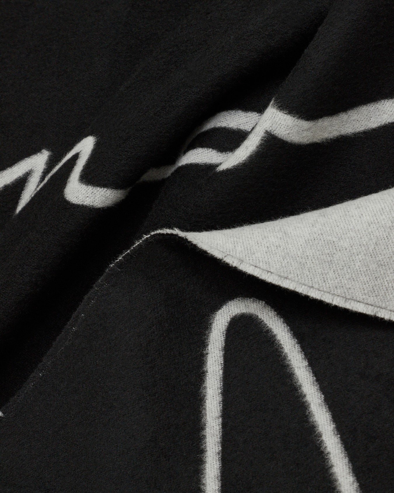 Two-tone wool and silk scarf with signature logo Slide 1