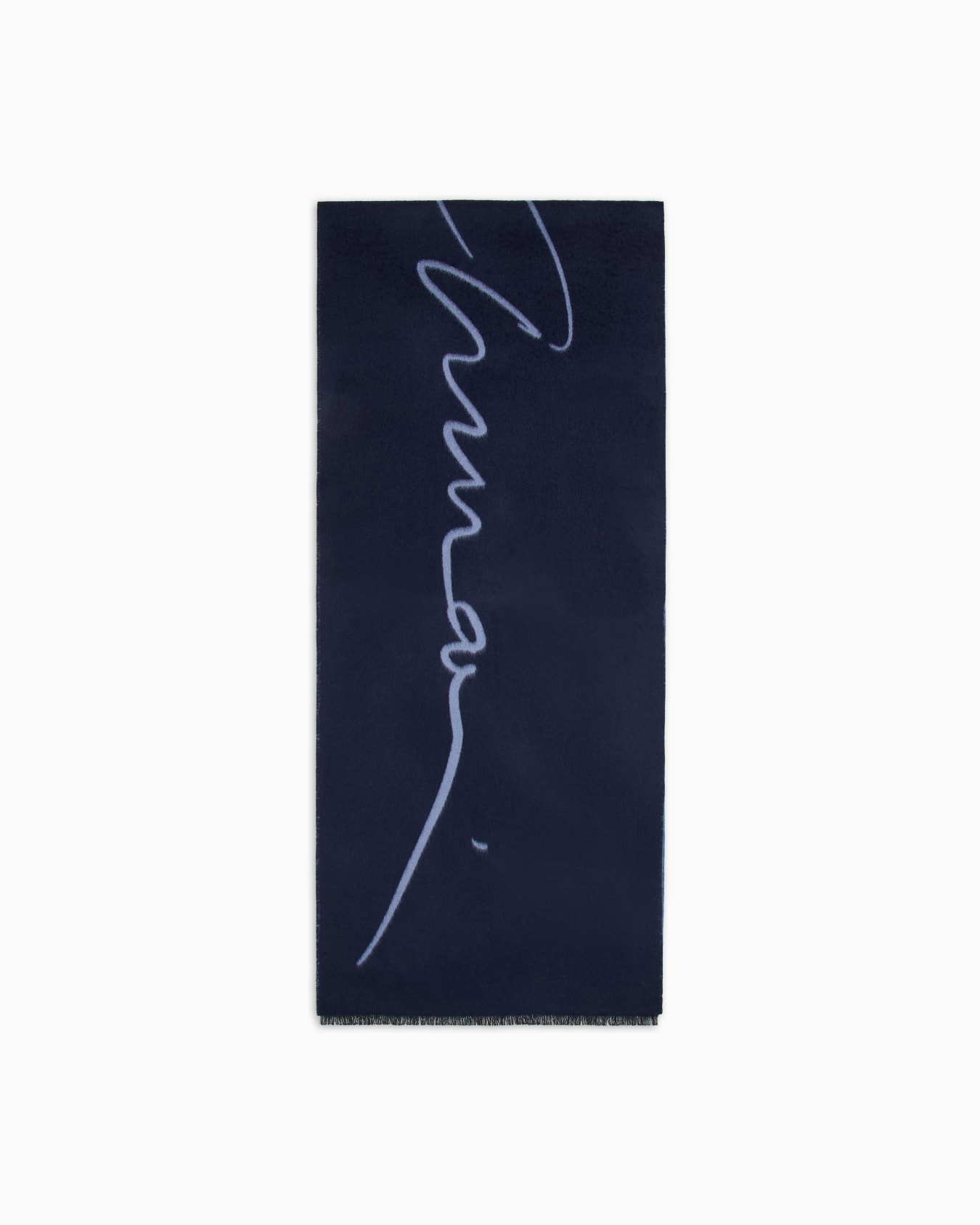 Two-tone wool and silk scarf with signature logo Slide 0
