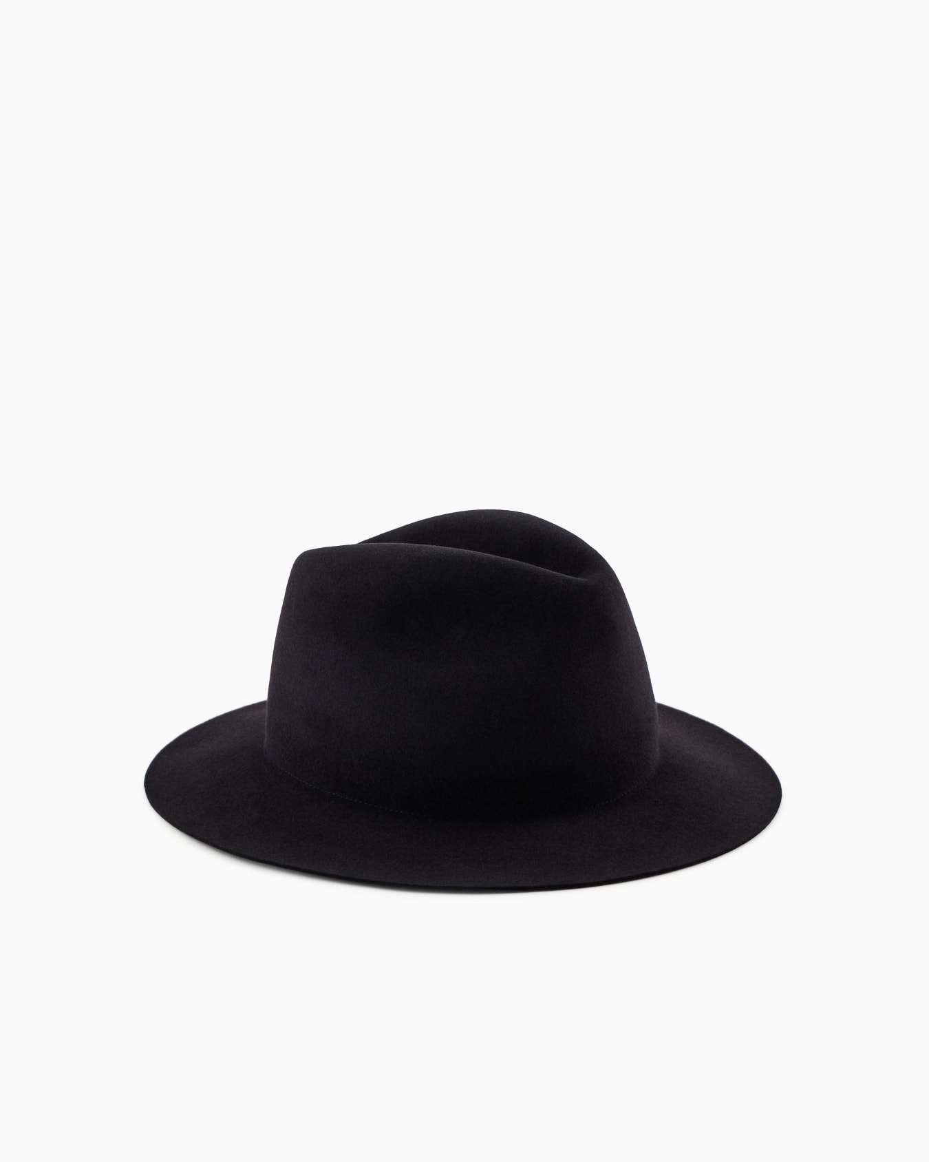 Wide-brimmed, rabbit-fur hat Slide 0