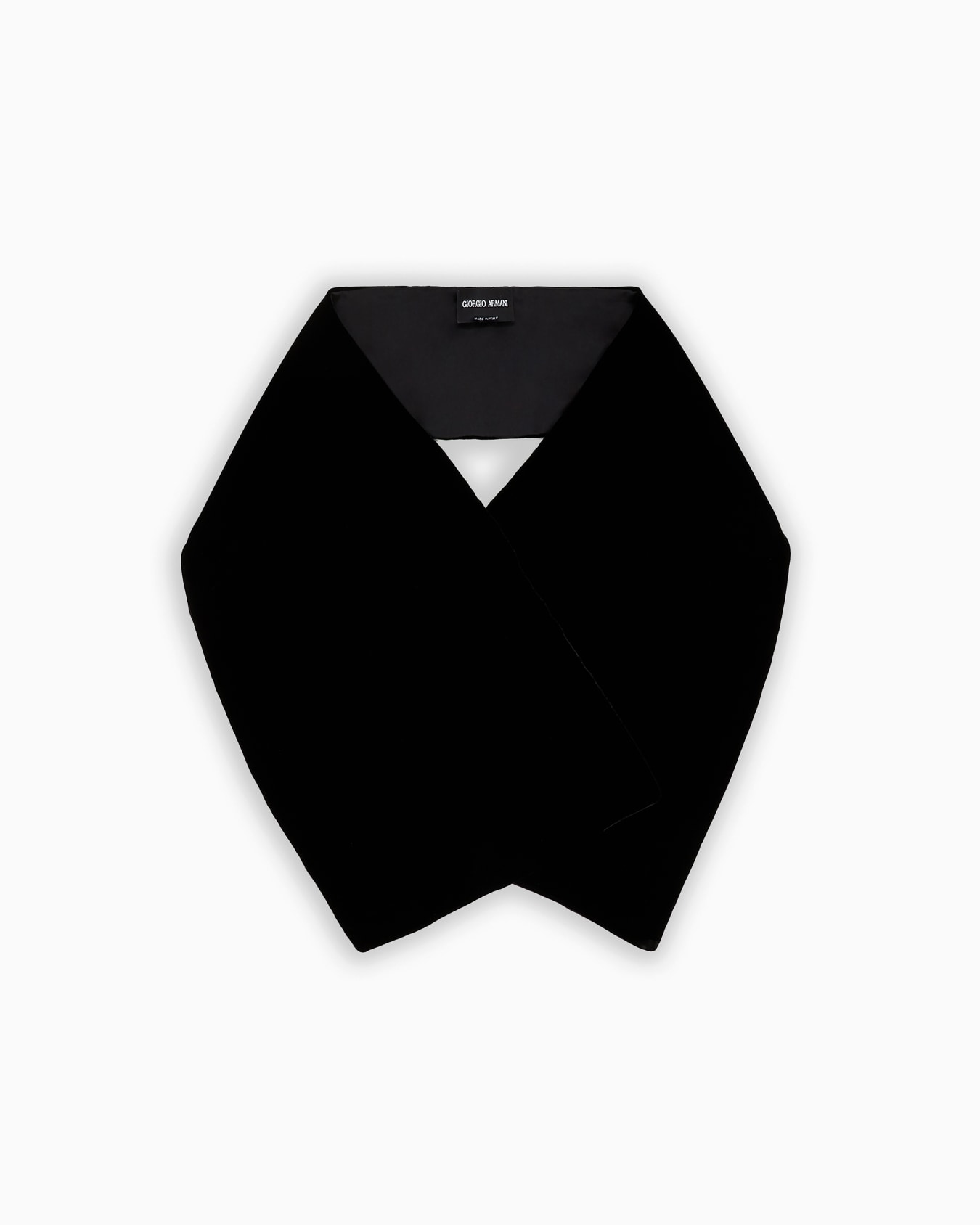 Sciarpa in raso di seta e velluto Slide 0