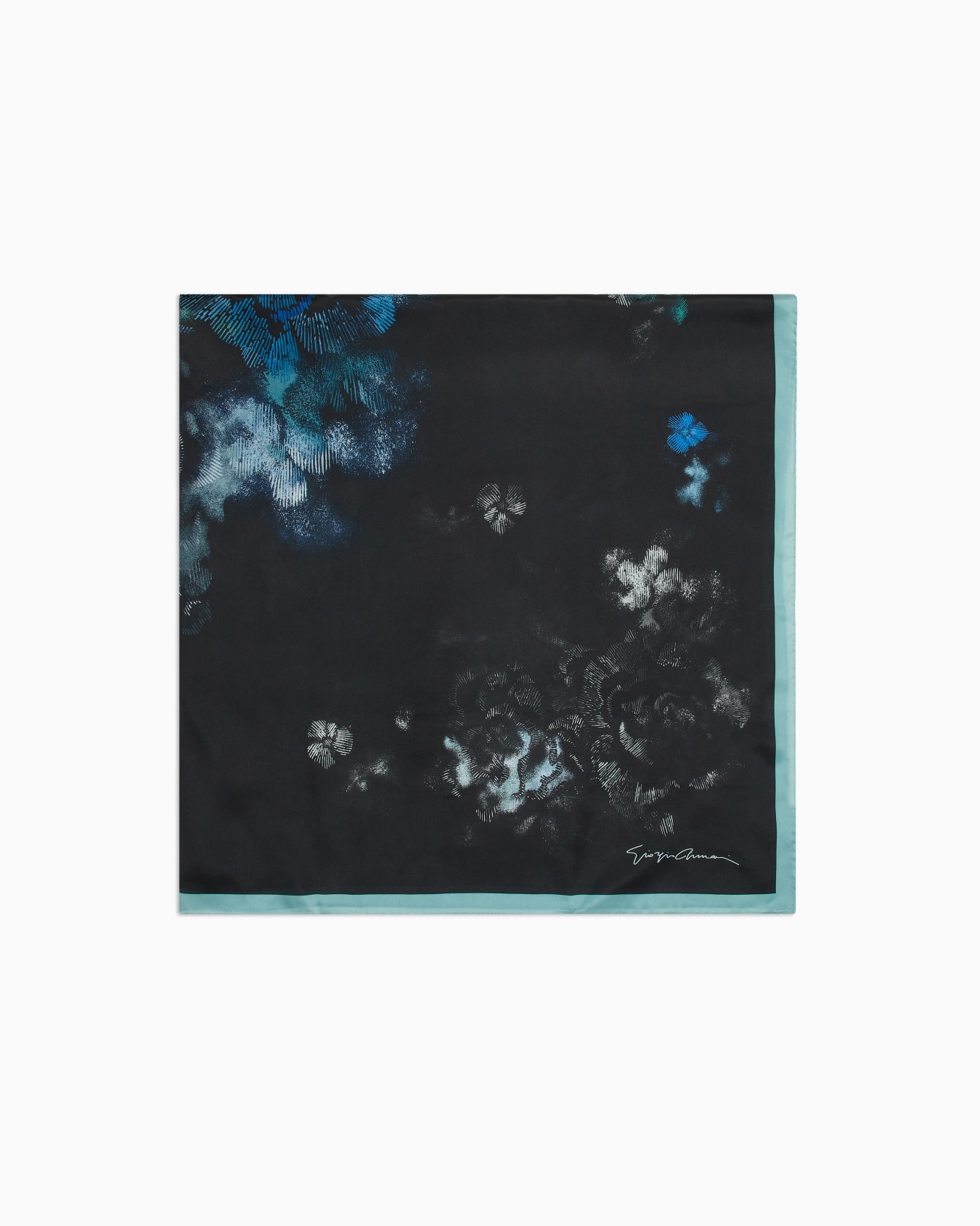 Silk foulard with a floral print Slide 0