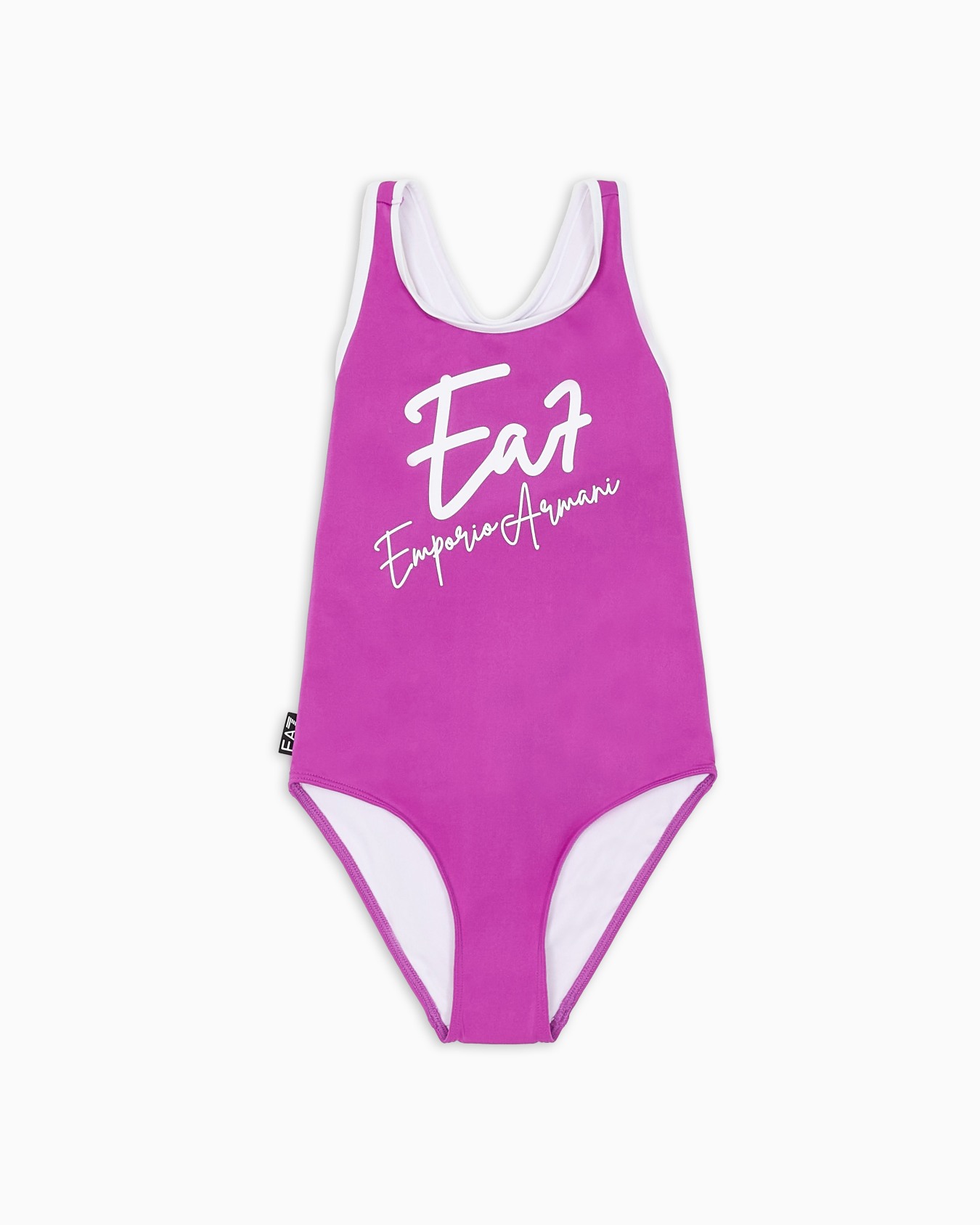Girl one-piece swimsuit with oversized logo Slide 0