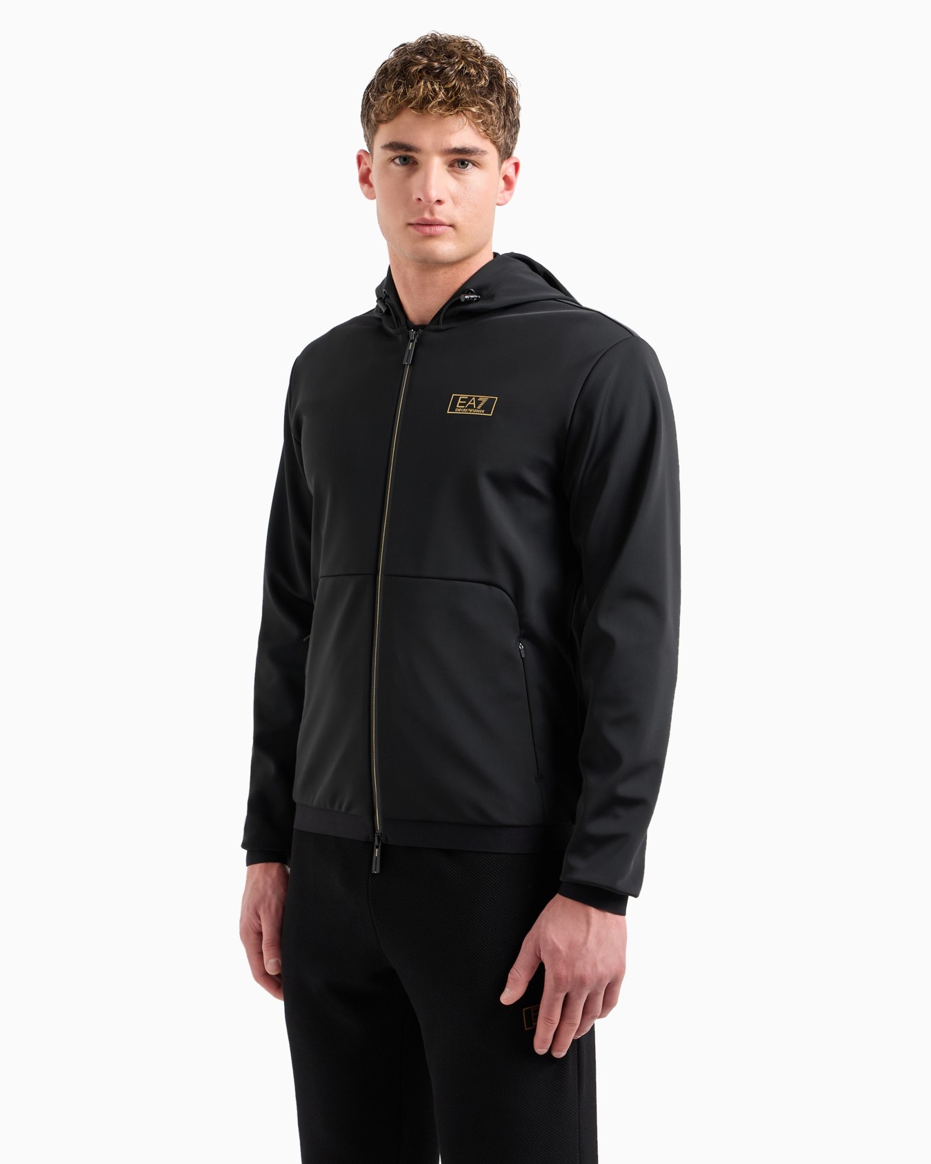 Gold Label technical fabric hooded sweatshirt Slide 1