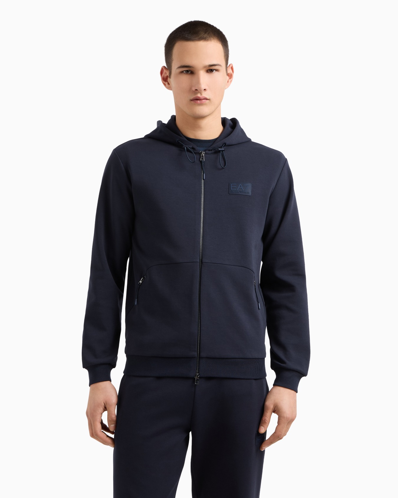 Lux Identity cotton-blend interlock hooded sweatshirt Slide 3