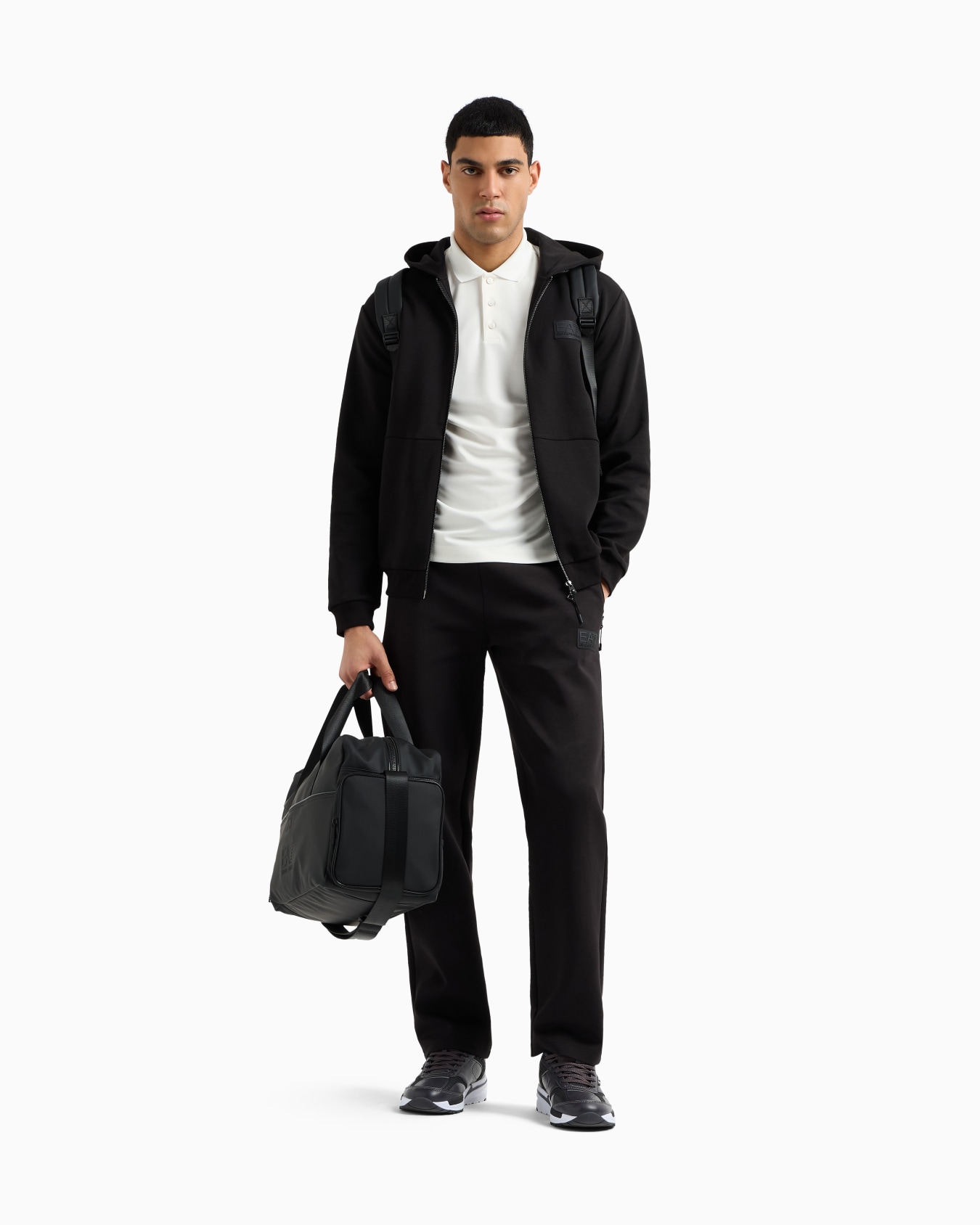 Lux Identity cotton-blend interlock hooded sweatshirt Slide 1