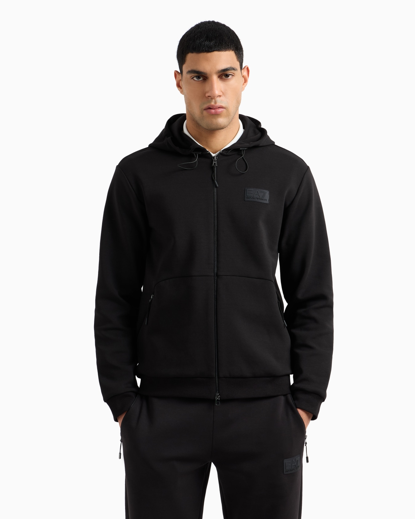 Lux Identity cotton-blend interlock hooded sweatshirt Slide 3