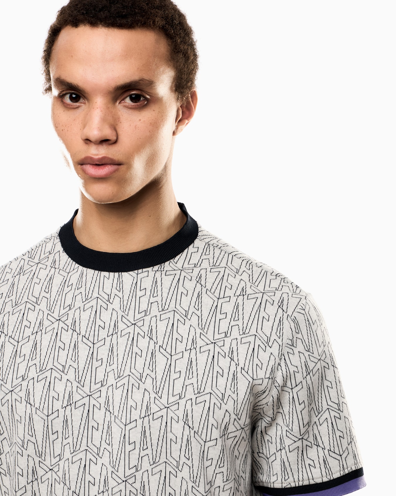 Jacquard cotton jersey crew-neck T-shirt  Slide 4