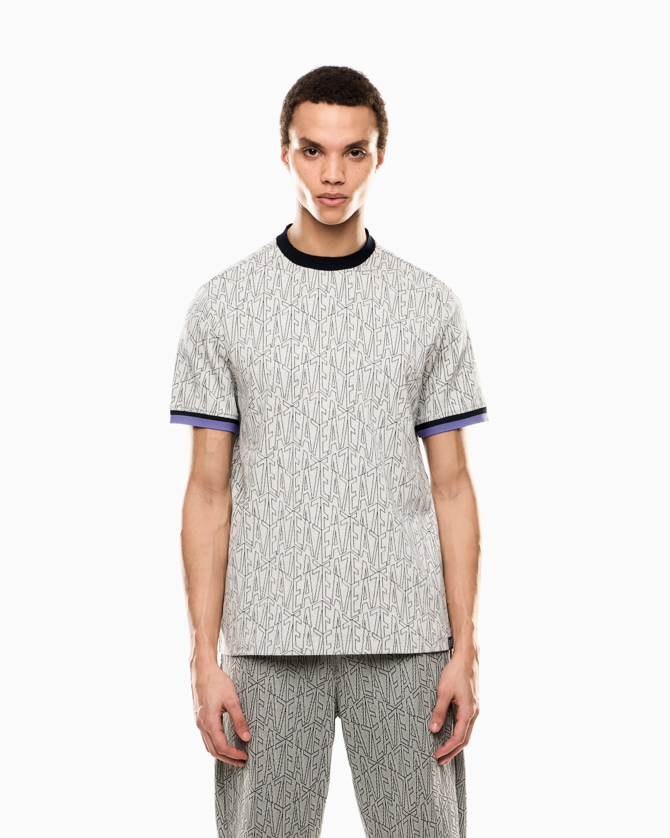 Jacquard cotton jersey crew-neck T-shirt  Slide 3