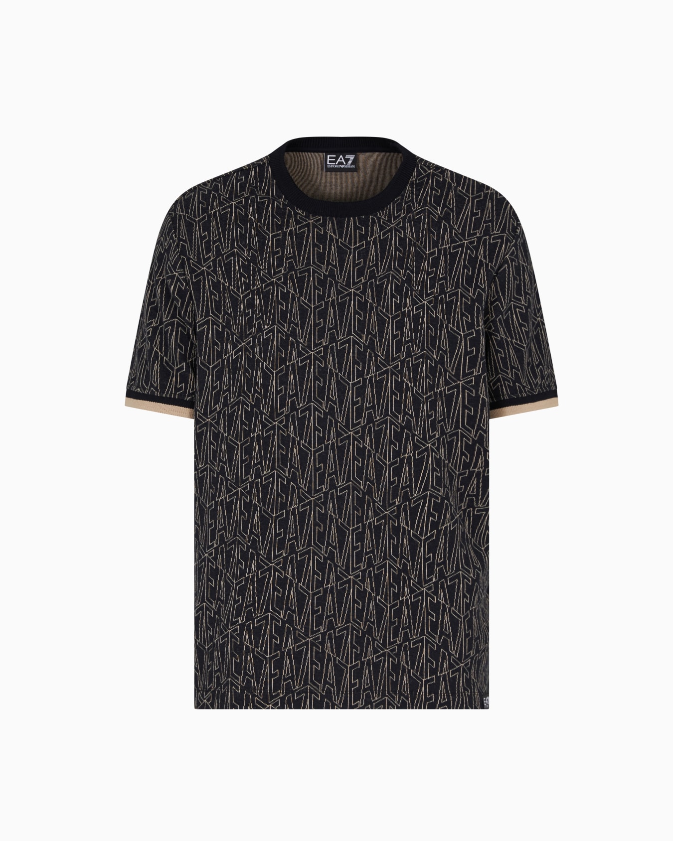 クルーネックTシャツ コットンジャージー ジャカード  スライドする 0