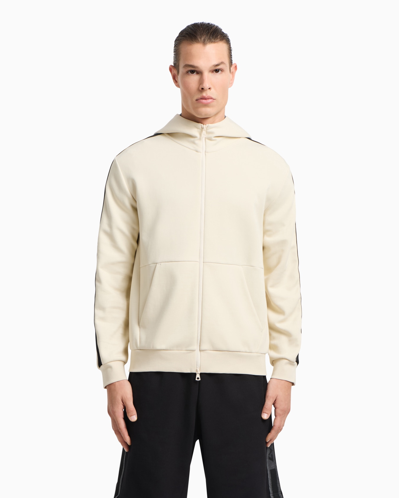 Sudadera con capucha de punto de algodón Logo Series Diapositiva 3