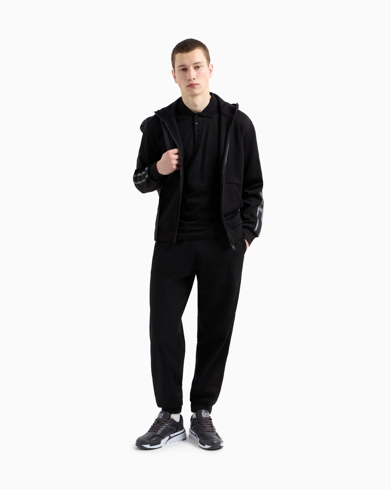 Logo Series hooded cotton-jersey sweatshirt Slide 1