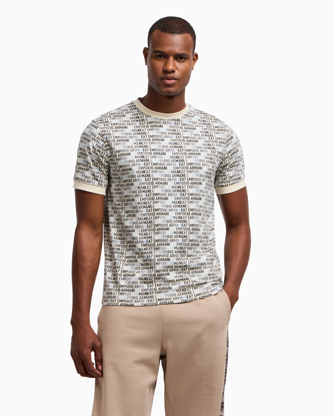 Logo Series cotton jersey crew-neck T-shirt with monogram print Slide 3