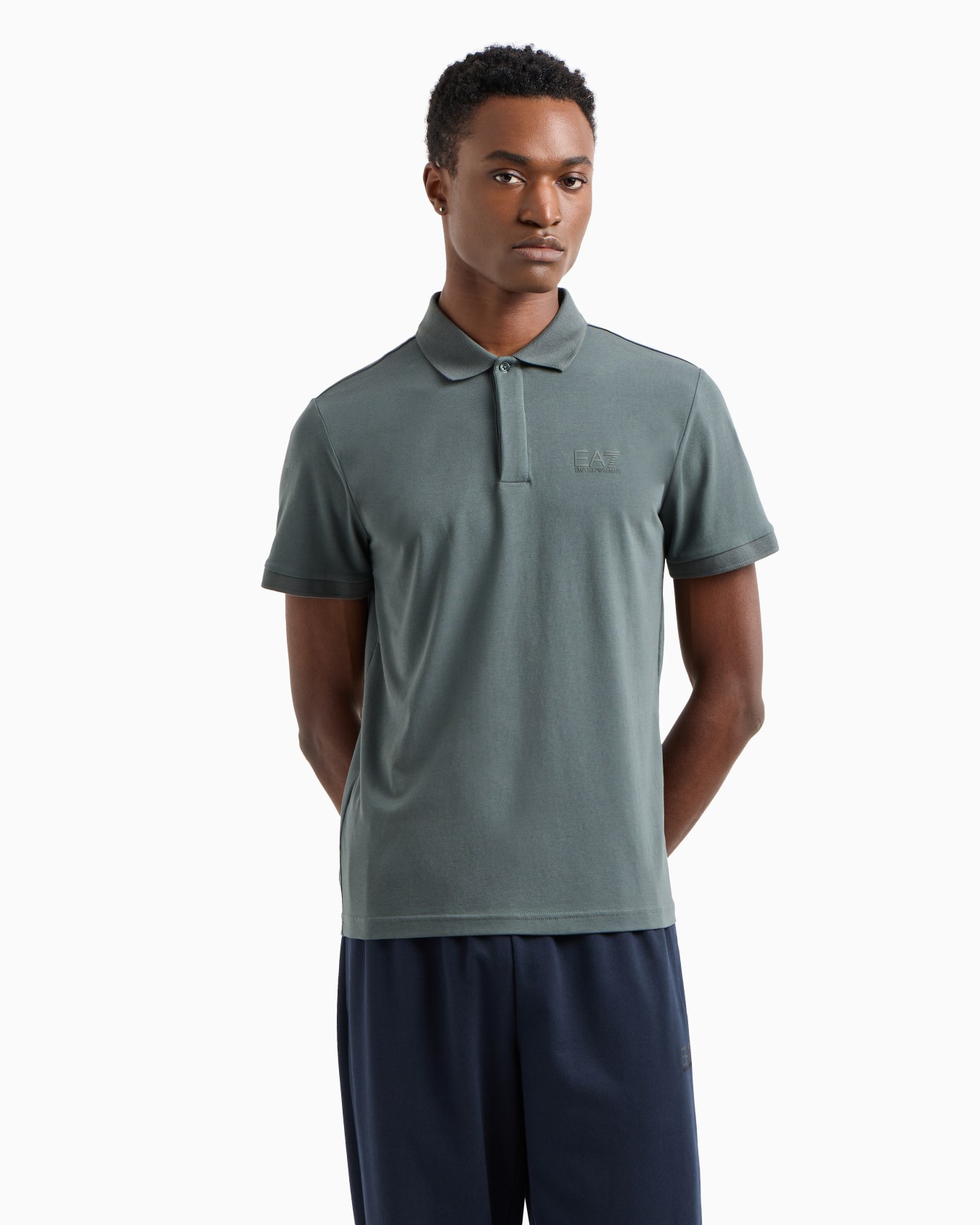 Visibility stretch cotton-jersey polo shirt Slide 3