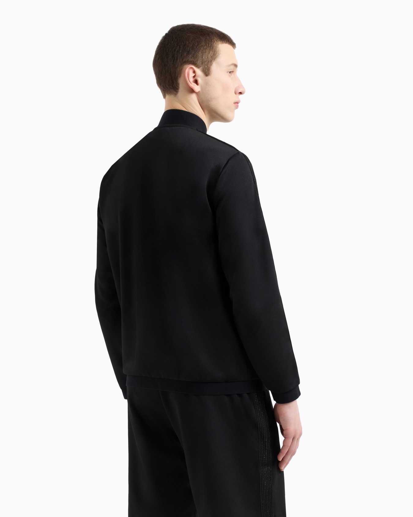 Gold Label zip-up sweatshirt in stretch technical twill Slide 2