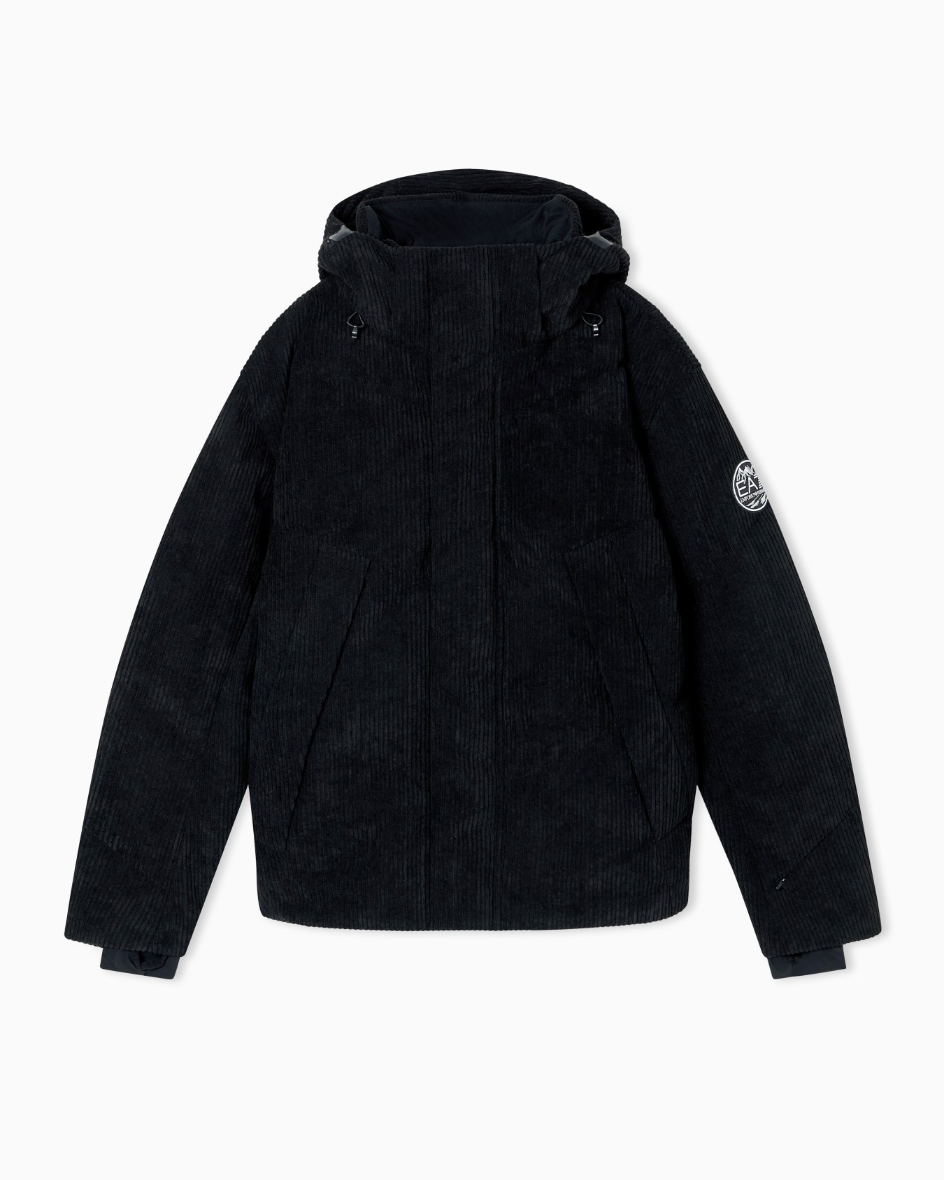 Corduroy-effect technical ski down jacket Slide 0