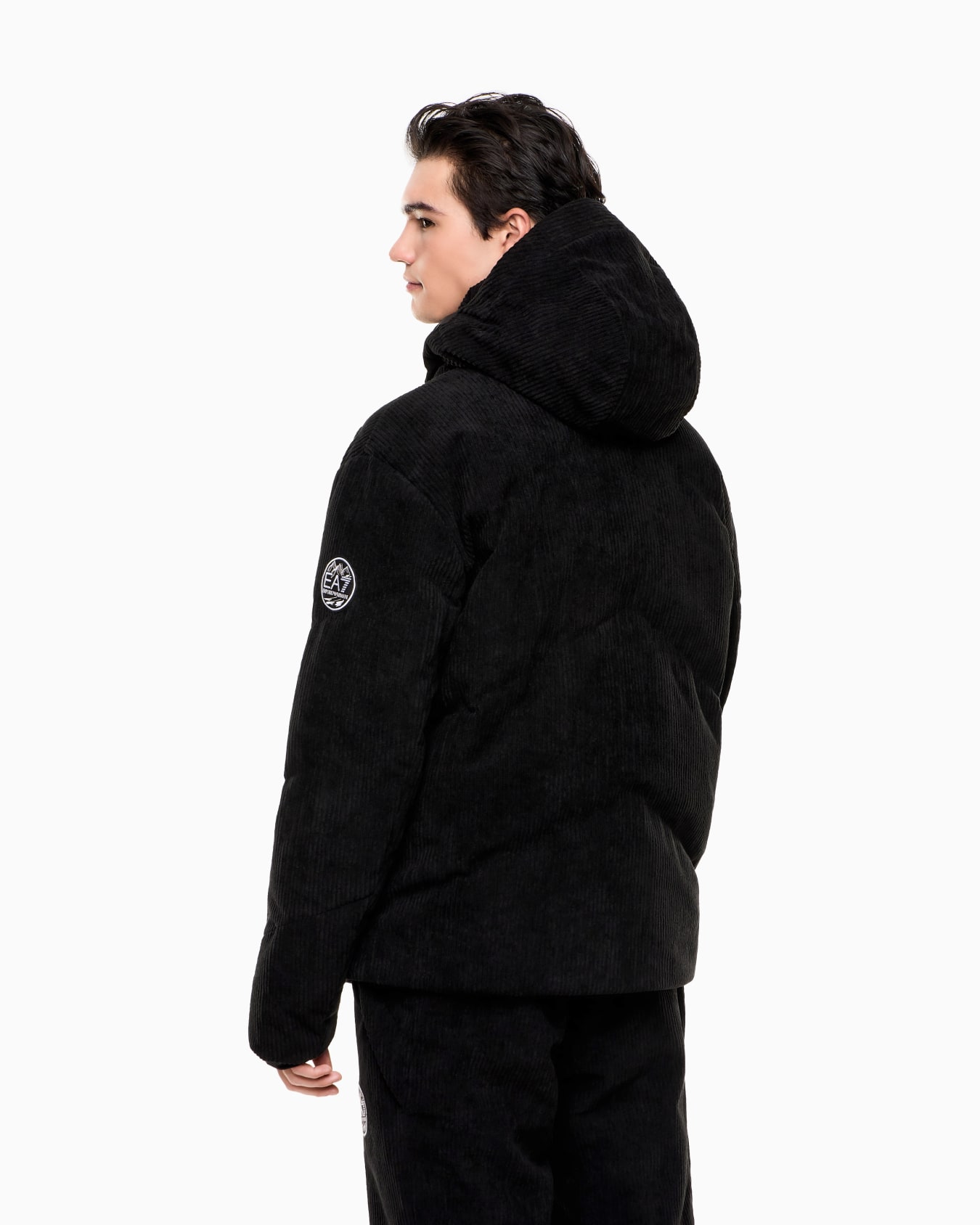 Corduroy-effect technical ski down jacket Slide 2