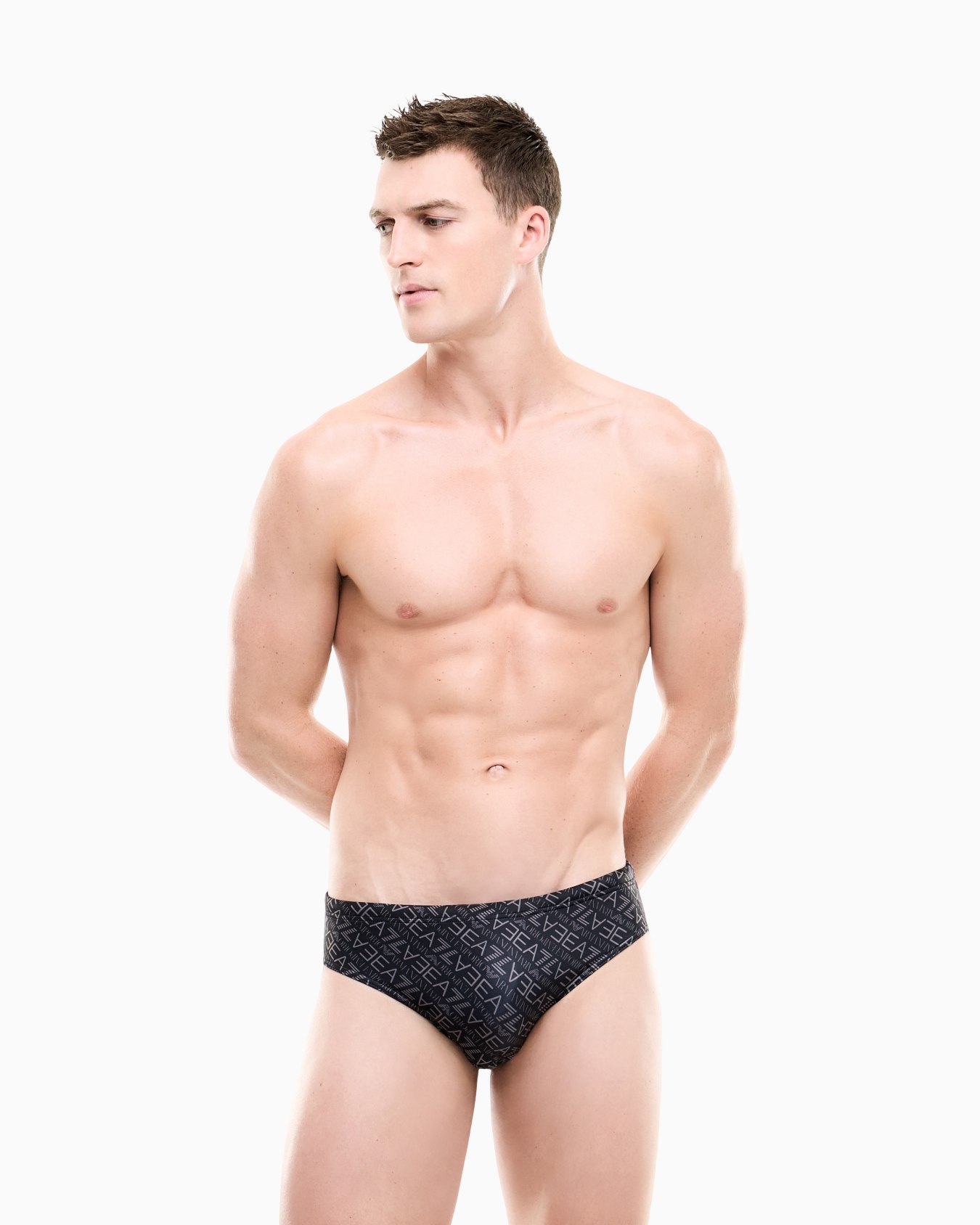  Graphic Series swim briefs with monogram print Slide 1