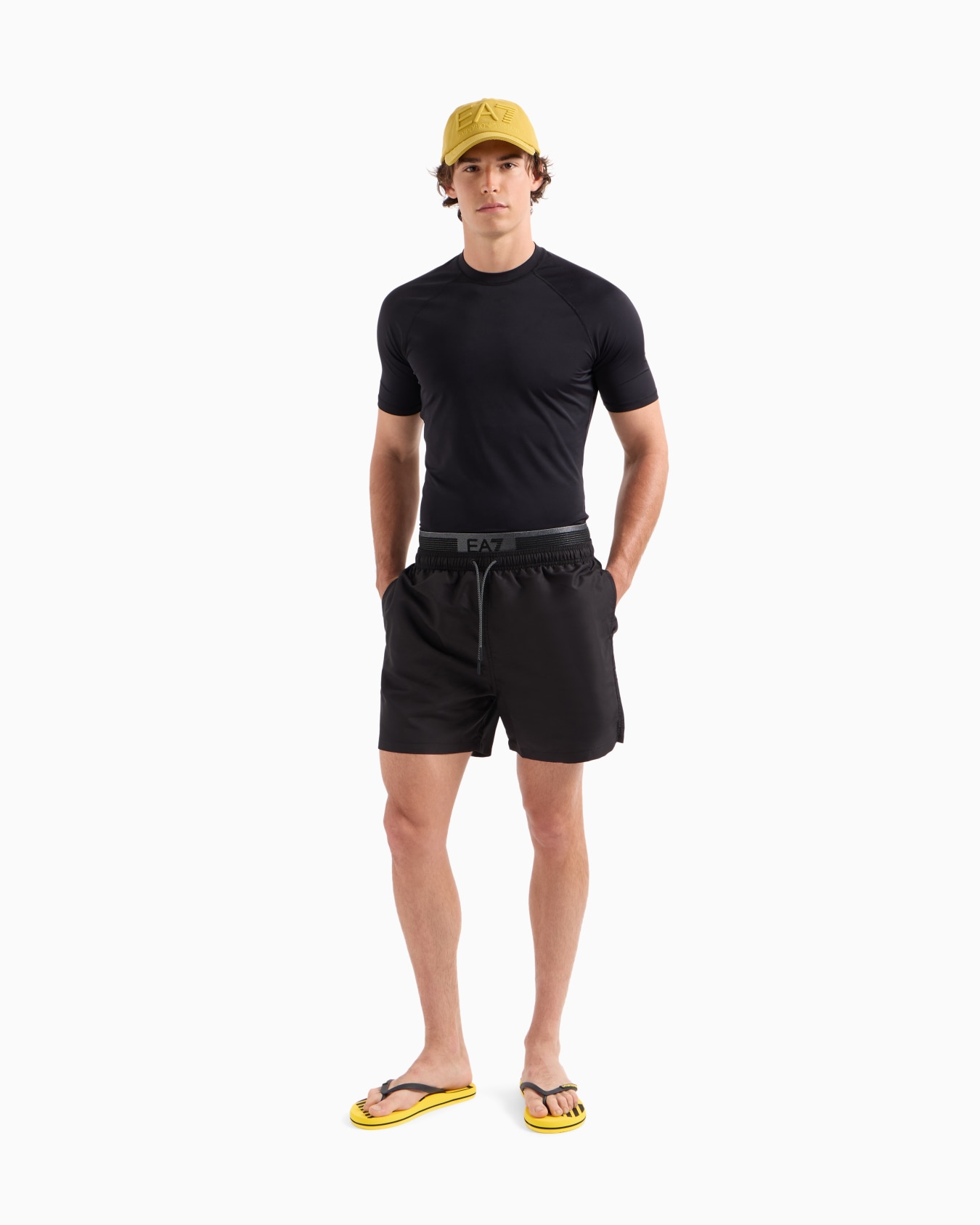 Short-sleeved crew-neck Lycra T-shirt Slide 1