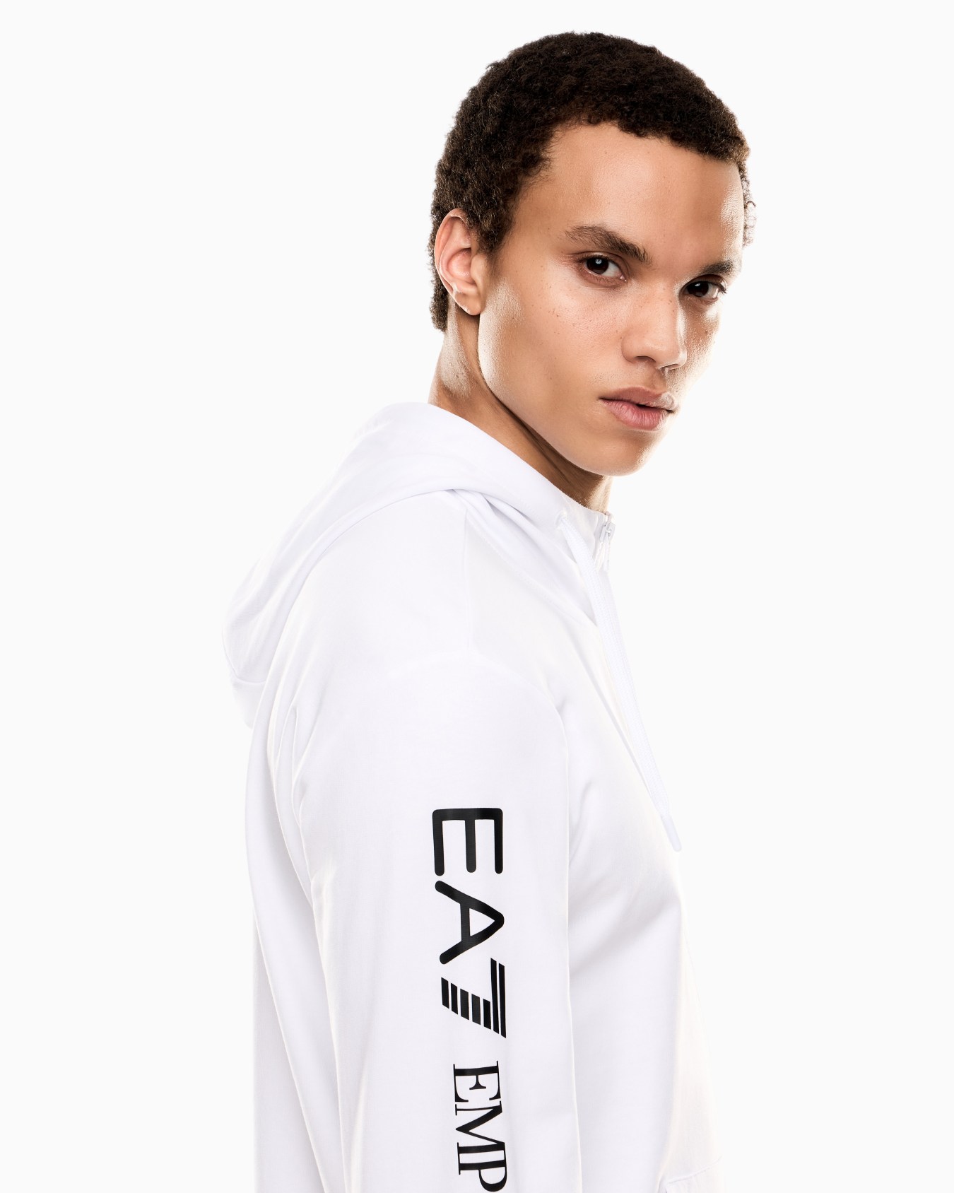 Sudadera con capucha y cremallera de algodón Logo Series Diapositiva 4