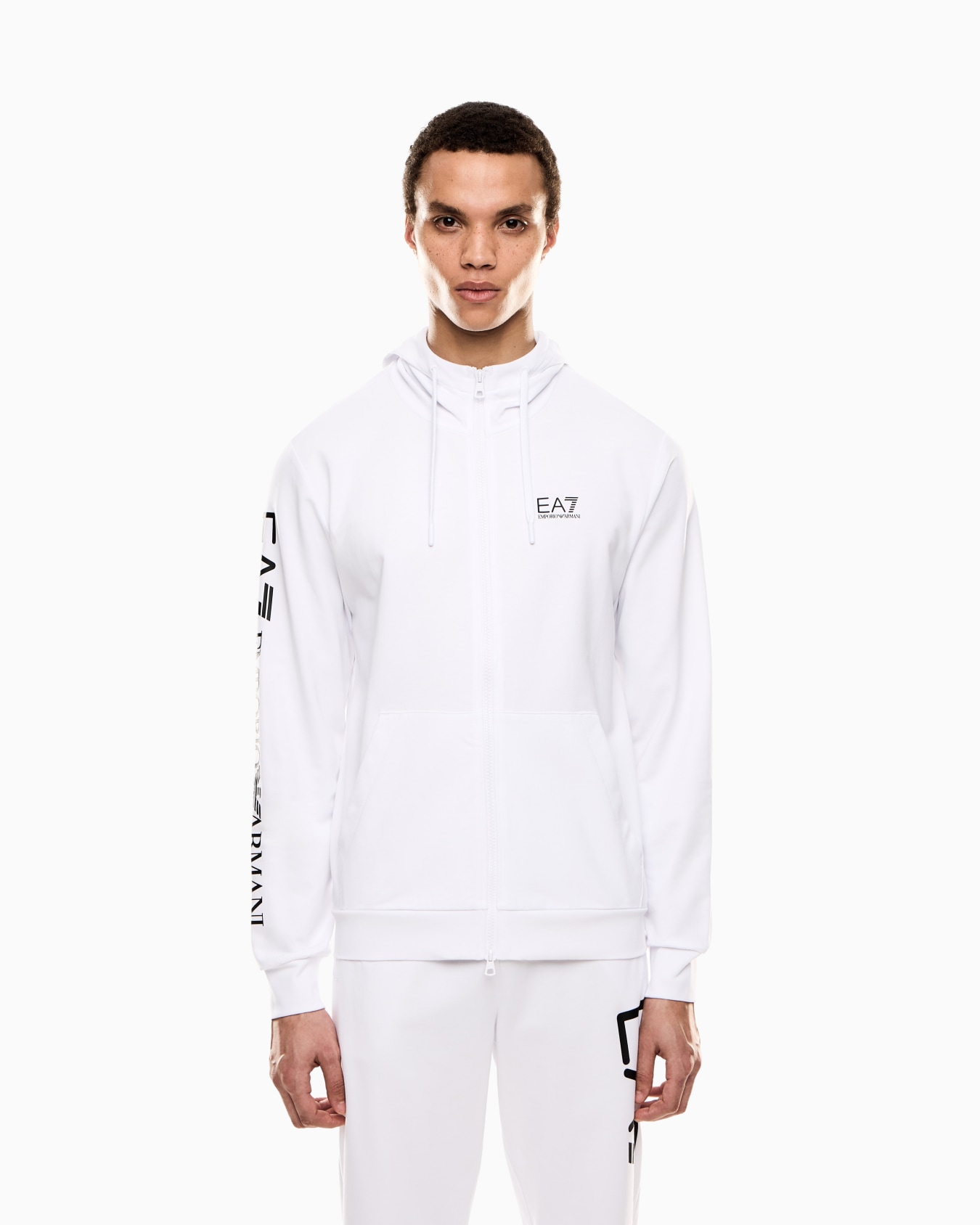 Sudadera con capucha y cremallera de algodón Logo Series Diapositiva 3