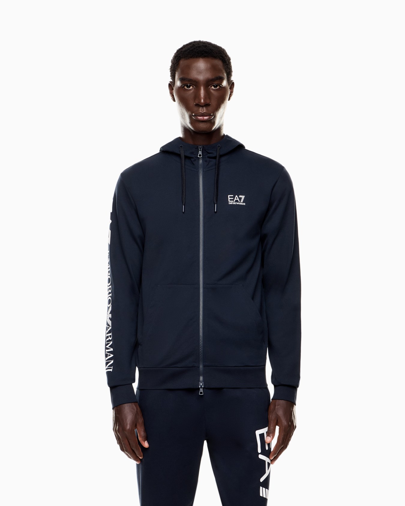 Sudadera con capucha y cremallera de algodón Logo Series Diapositiva 3