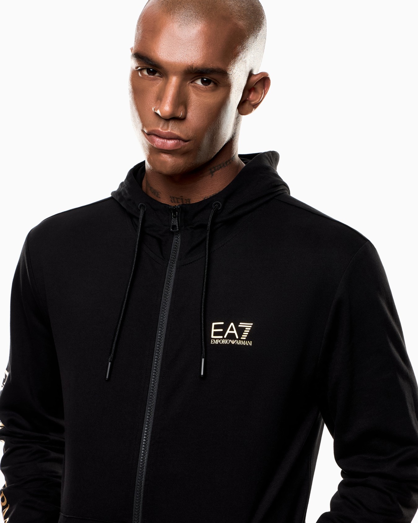 Logo Series cotton hooded, zip-up sweatshirt Slide 7