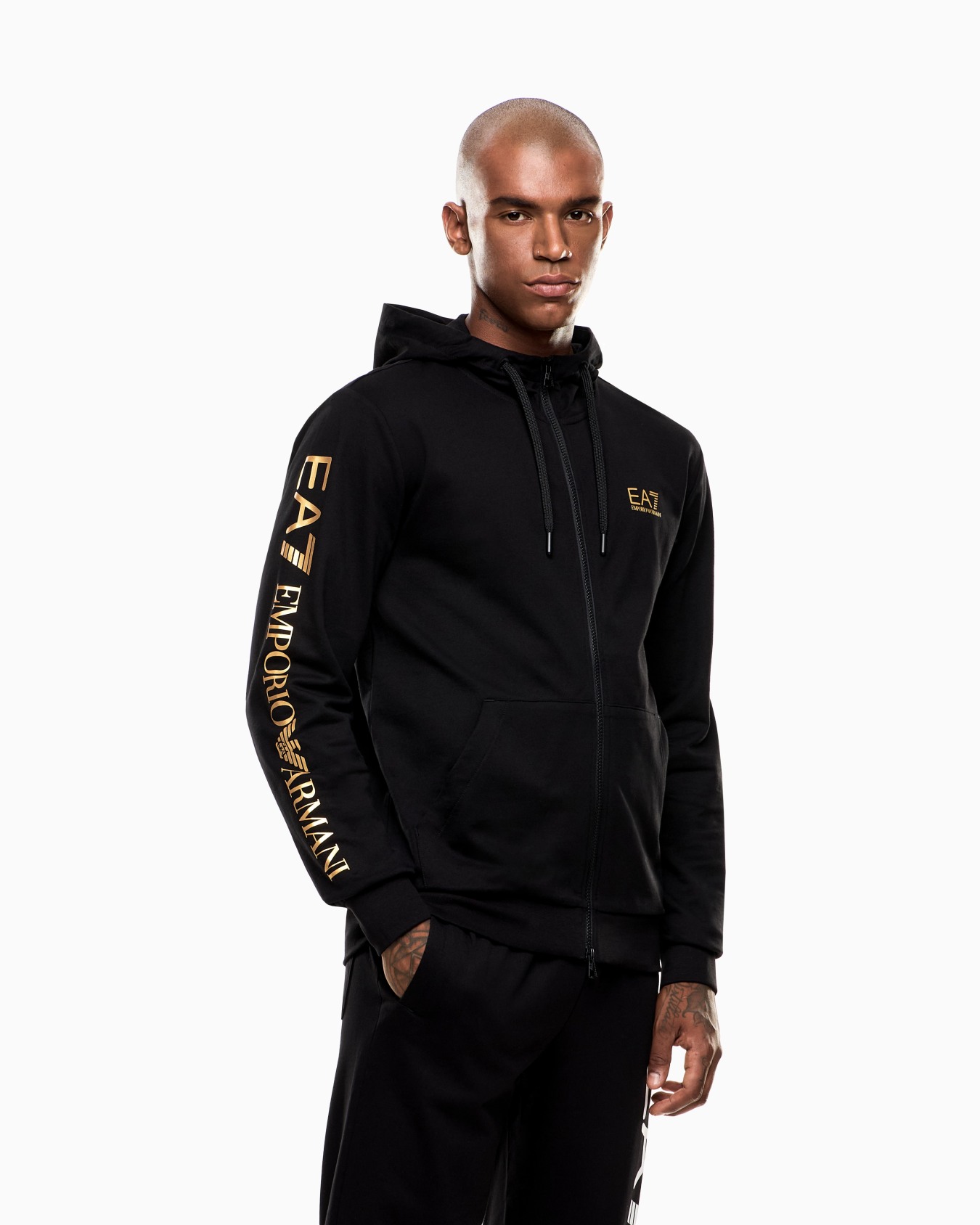 Logo Series cotton hooded, zip-up sweatshirt Slide 4