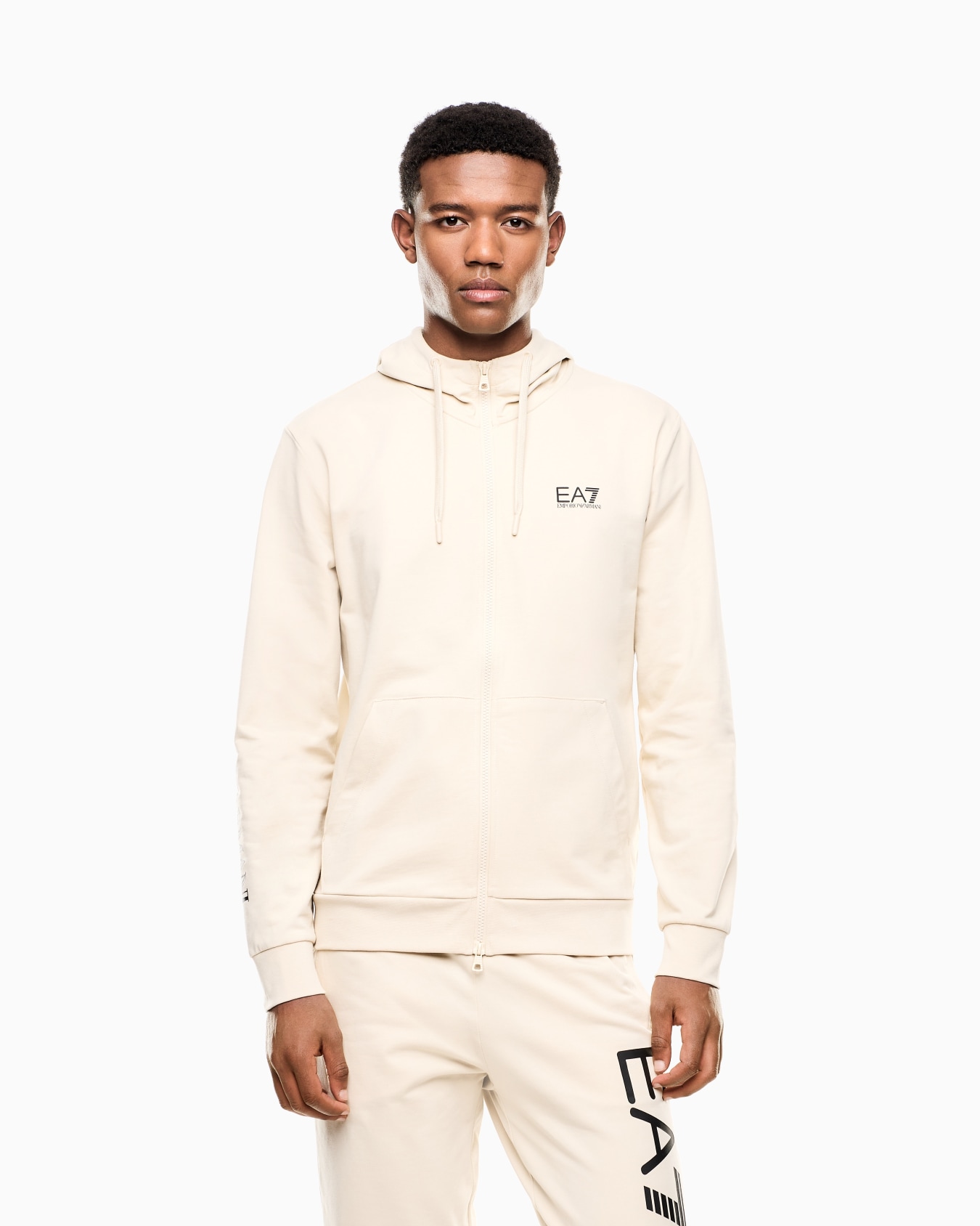 Felpa con cappuccio e zip Logo Series in cotone Slide 3