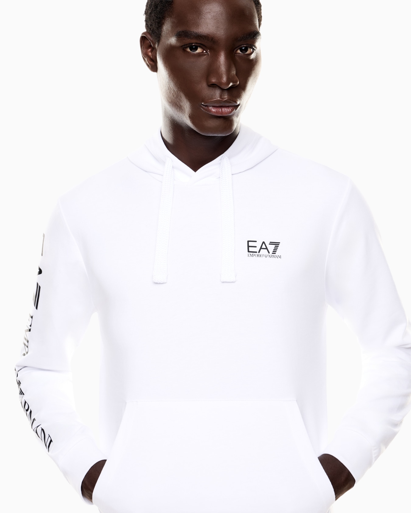 Sudadera con capucha y cremallera de algodón Logo Series Diapositiva 4