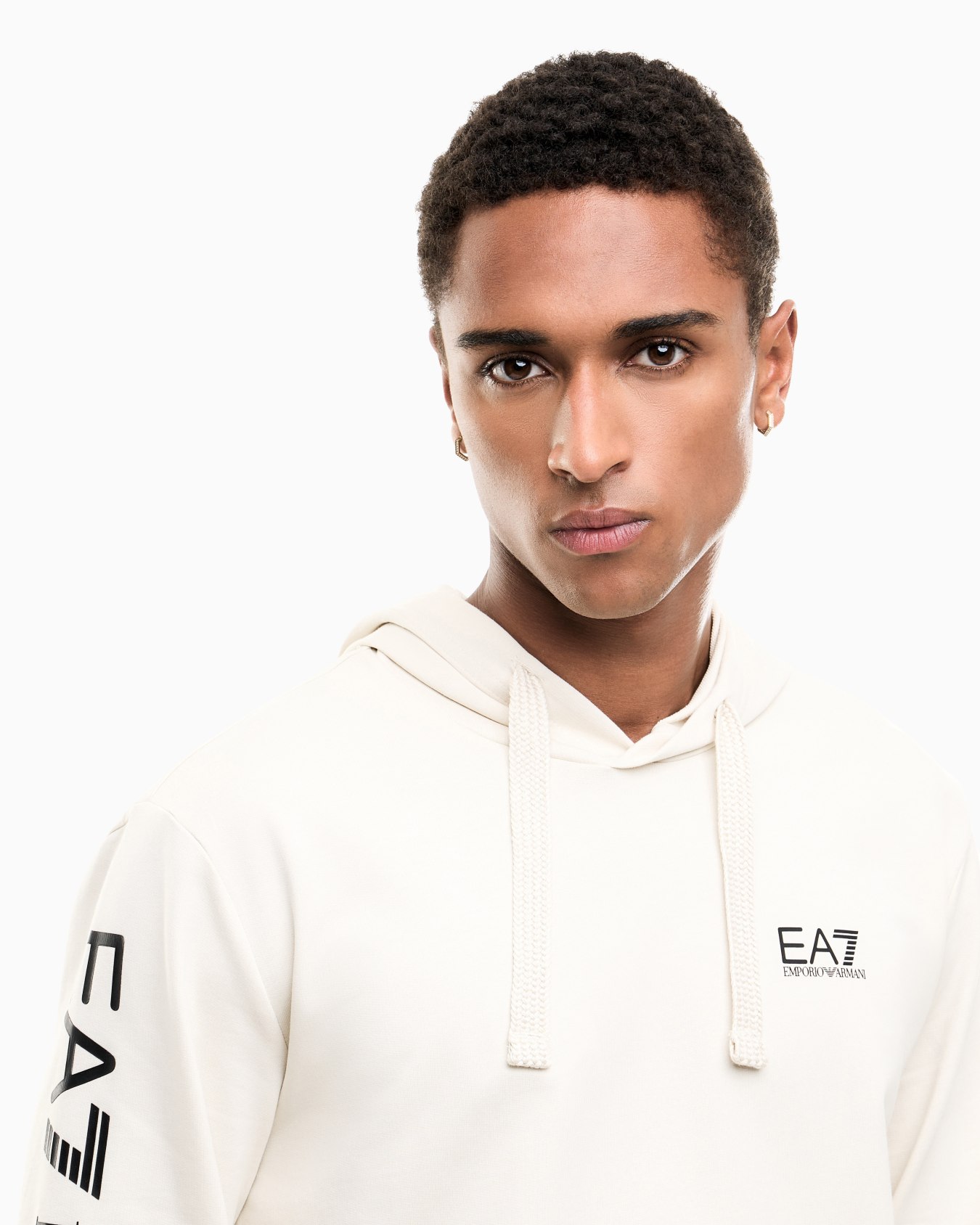 Pullover sweatshirt in cotton with a hood Logo Series Slide 6