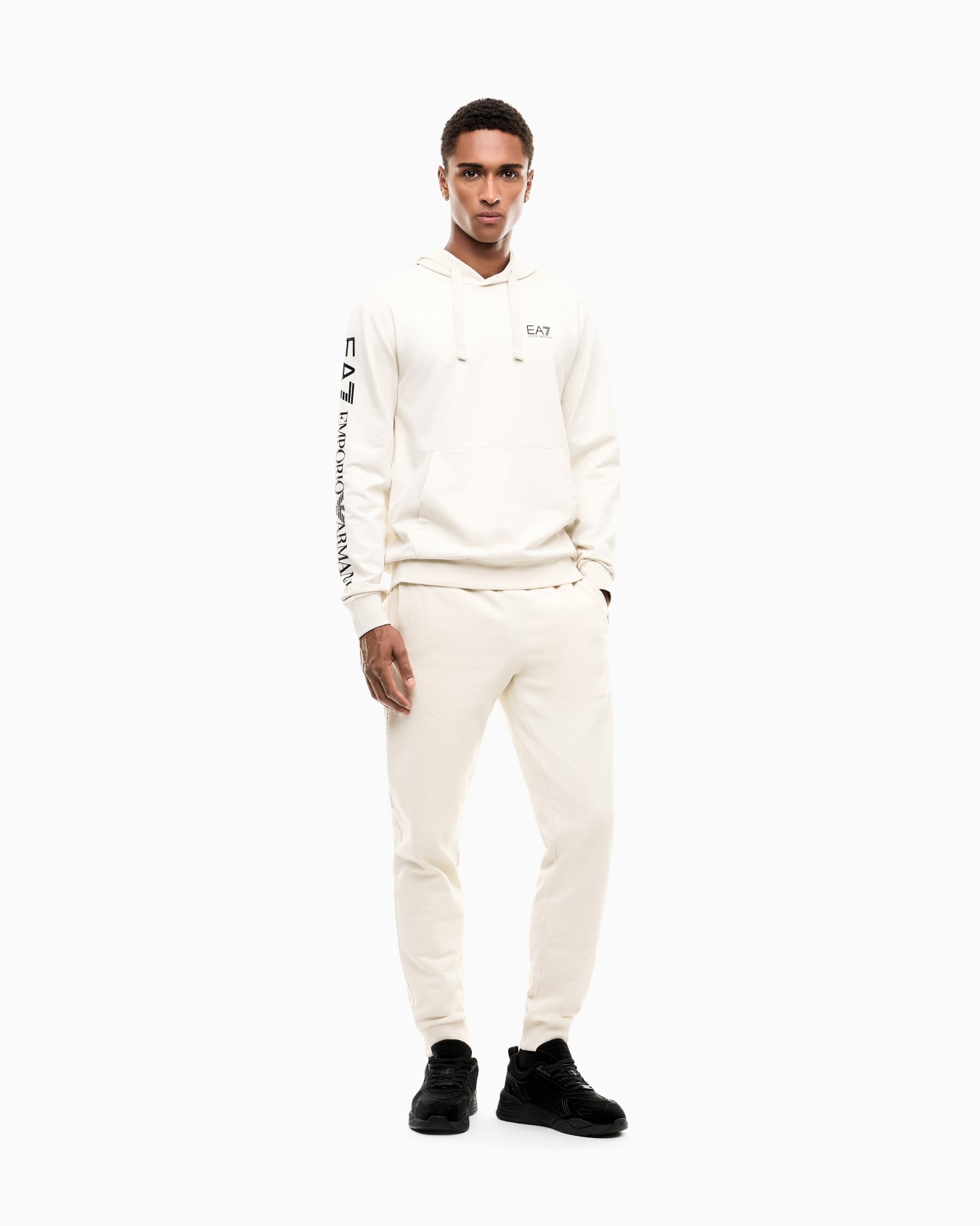 Pullover sweatshirt in cotton with a hood Logo Series Slide 1